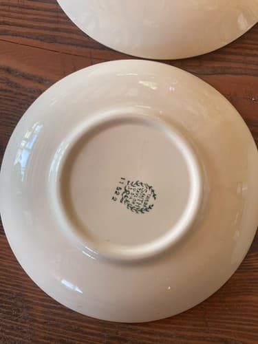 6 Teacup Saucers Taylor Smith Taylor Swiss Provincial 6” Yellow Antique 1952 - Thumbnail 11