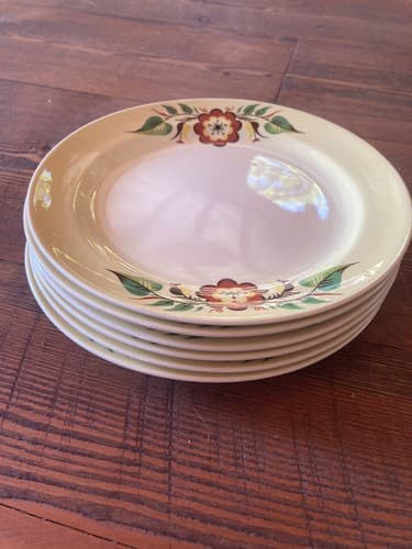 6 Plate Taylor Smith Taylor Swiss Provincial 7 1/4” Yellow Antique 1952 Plates - Thumbnail 20