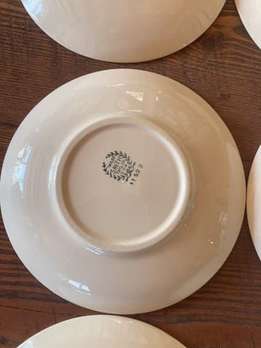 6 Teacup Saucers Taylor Smith Taylor Swiss Provincial 6” Yellow Antique 1952 - Thumbnail 13
