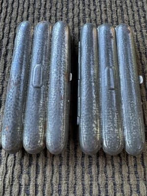 Lot Of 2 Antique/Vintage Steel cigar 3 Quantity, cases - Possible Civil War Era - Thumbnail 2