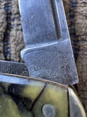Vintage WW2 - Peters Shoes - Seneca Cutlery Co. 33 - Utica NY - Pocket Knife - Thumbnail 13