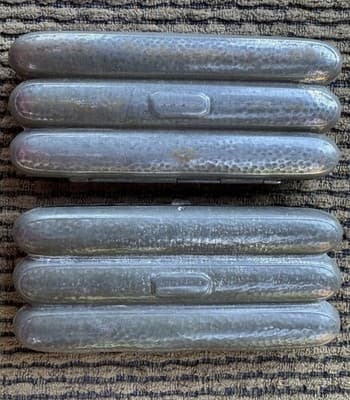 Lot Of 2 Antique/Vintage Steel cigar 3 Quantity, cases - Possible Civil War Era - Thumbnail 5