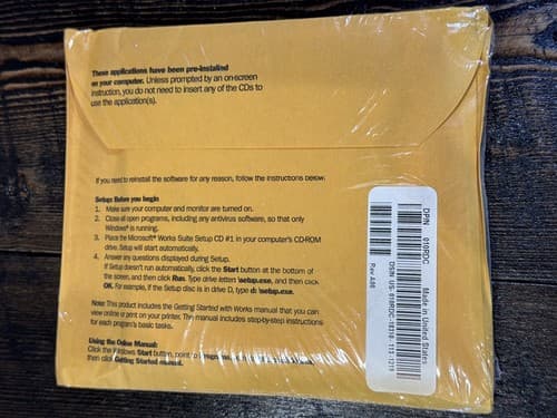VINTAGE Microsoft Works Suite 2001 New Sealed With Product Key Software Windows - Thumbnail 2
