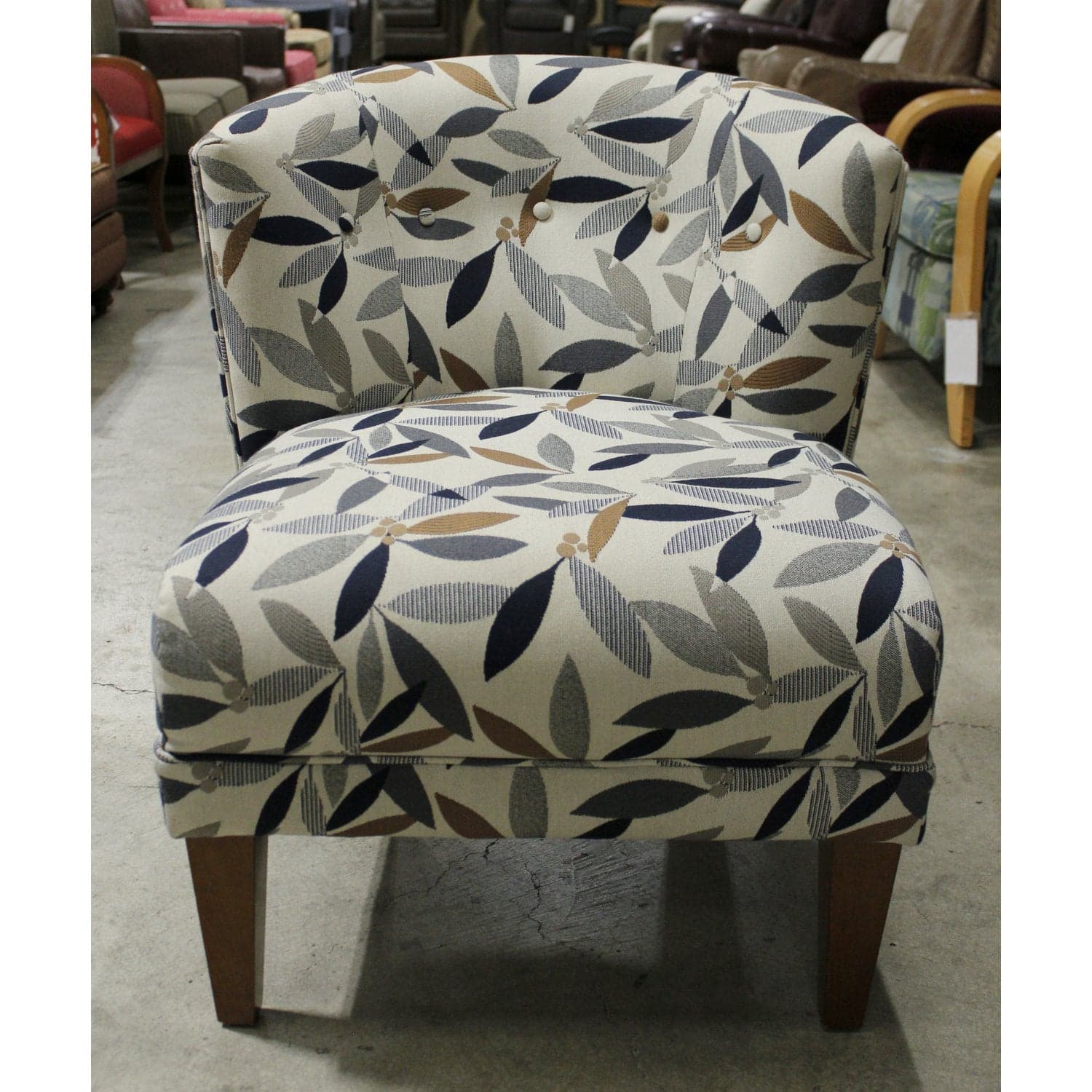 La-Z-Boy Tapestry Chair w/Pillow - Blue - Thumbnail 2
