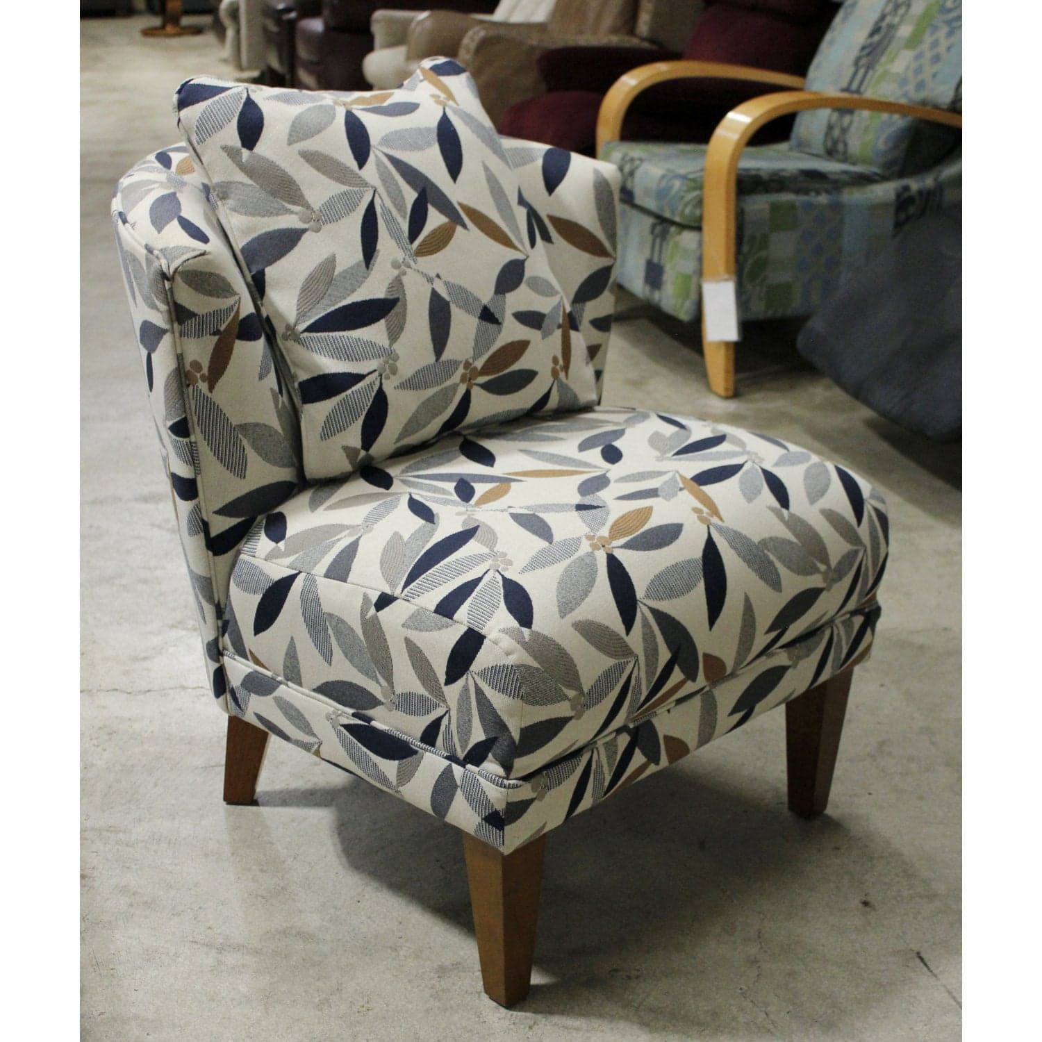 La-Z-Boy Tapestry Chair w/Pillow - Blue - Thumbnail 3
