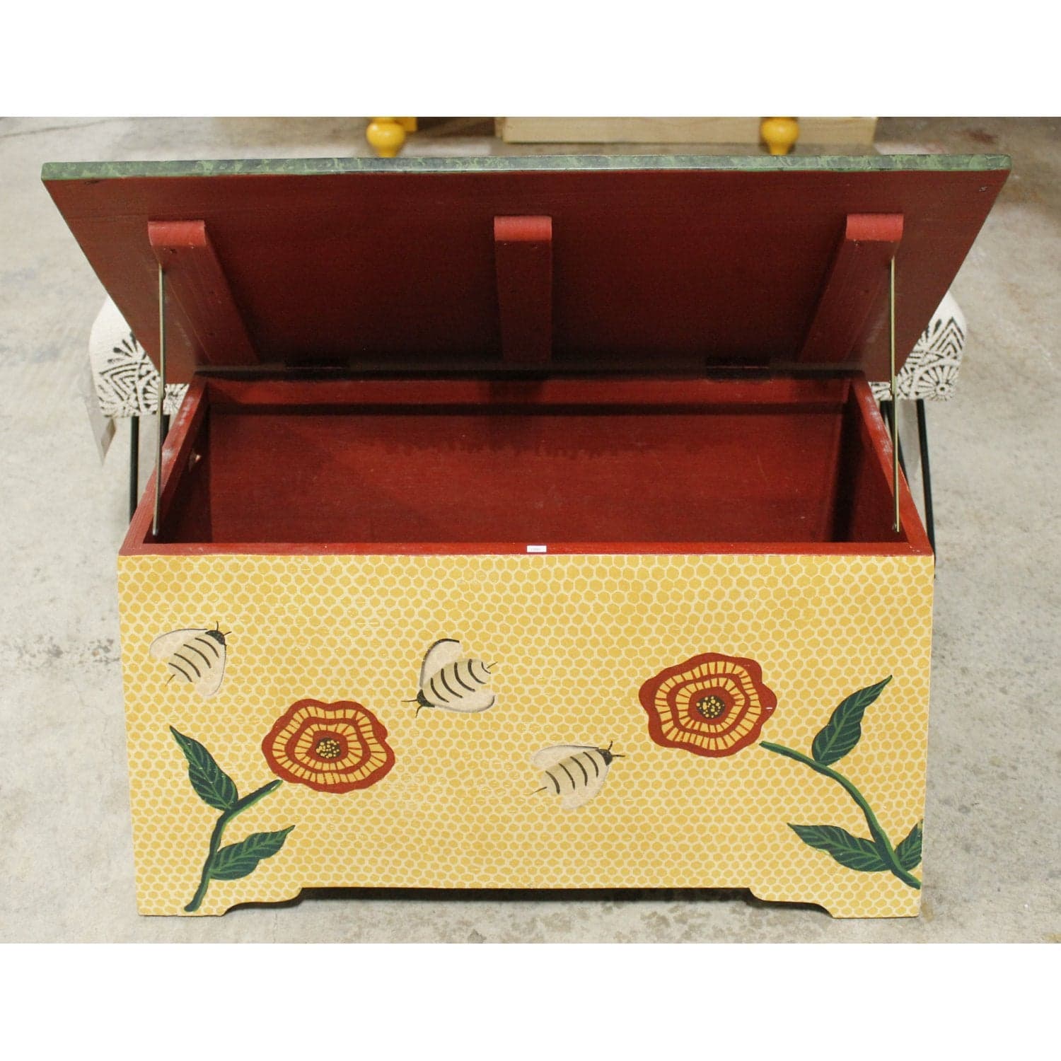 Palecek 'Bee Home' Brightly Painted Blanket Chest - Multi-Color - Thumbnail 2
