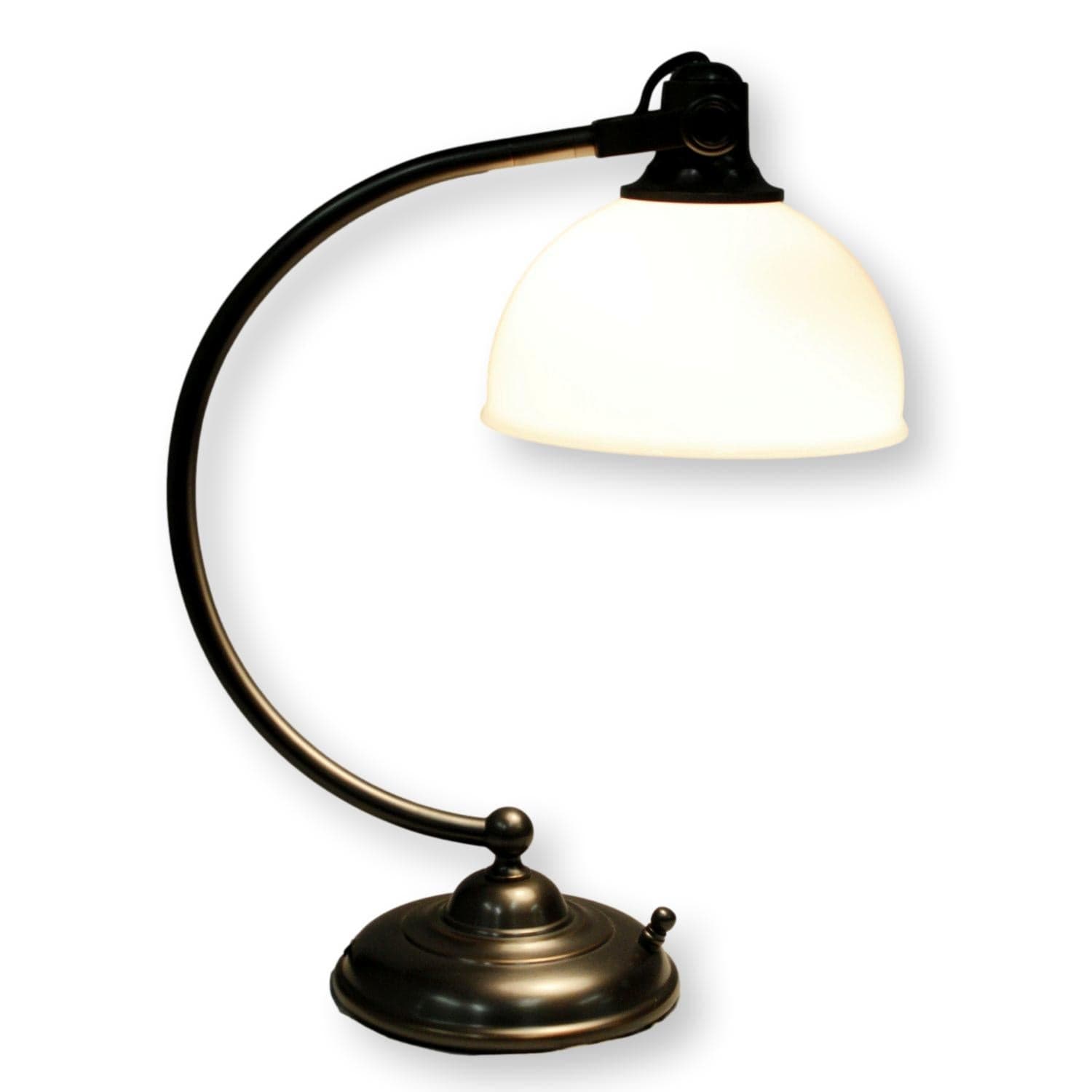 Pottery Barn Desk Lamp w/Milk Glass Shade - Thumbnail 2