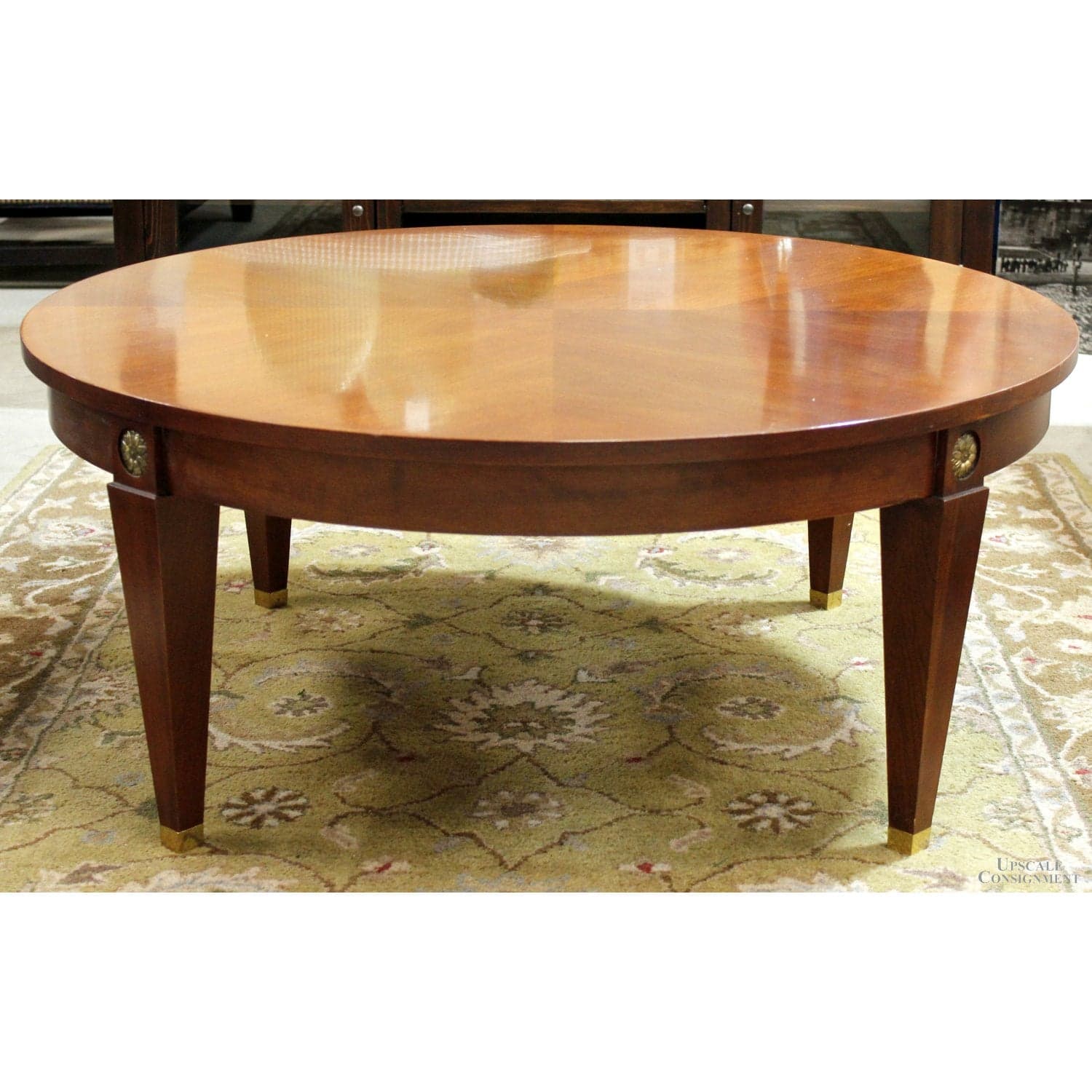 Ethan Allen Round Medallion Coffee Table - Thumbnail 2
