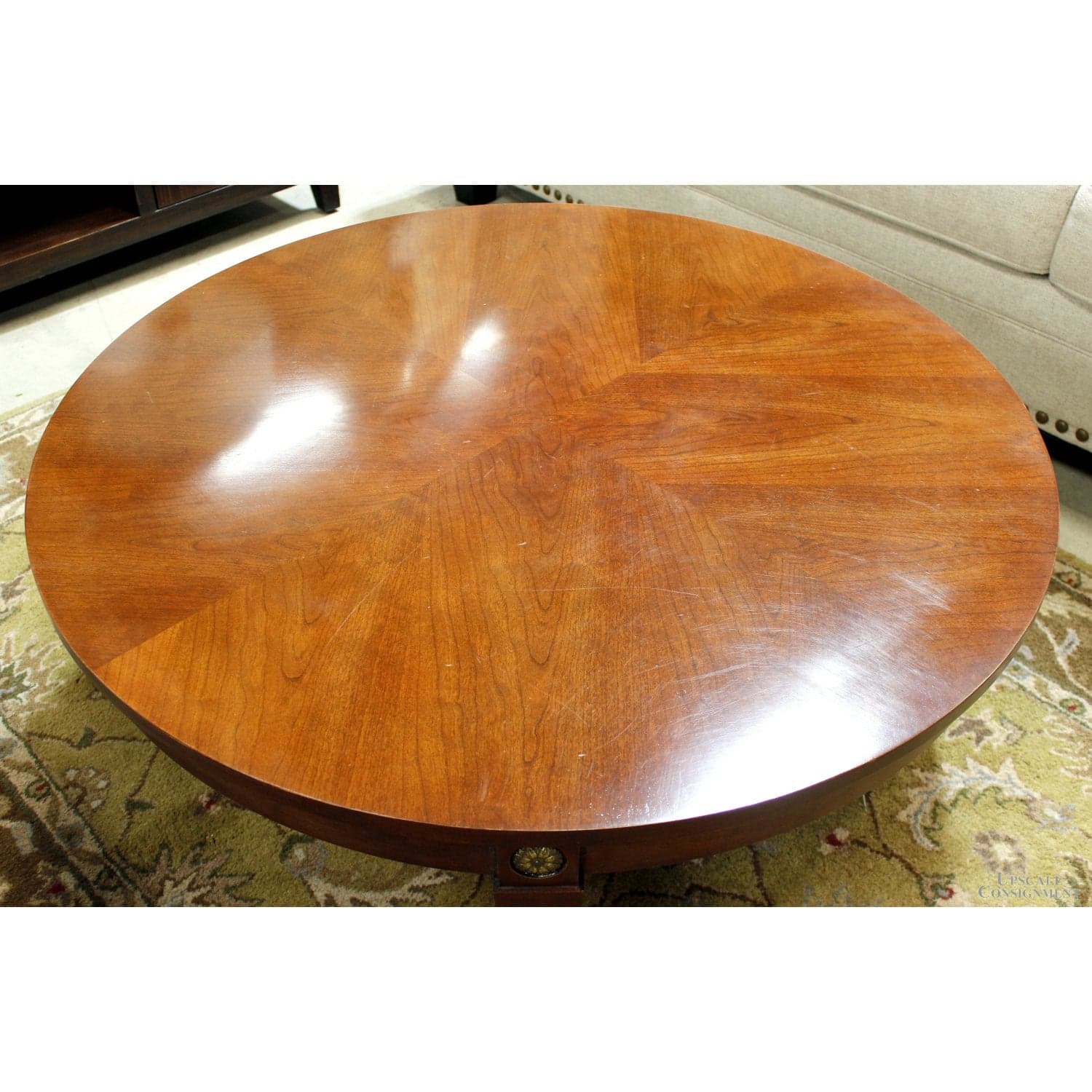 Ethan Allen Round Medallion Coffee Table - Thumbnail 3