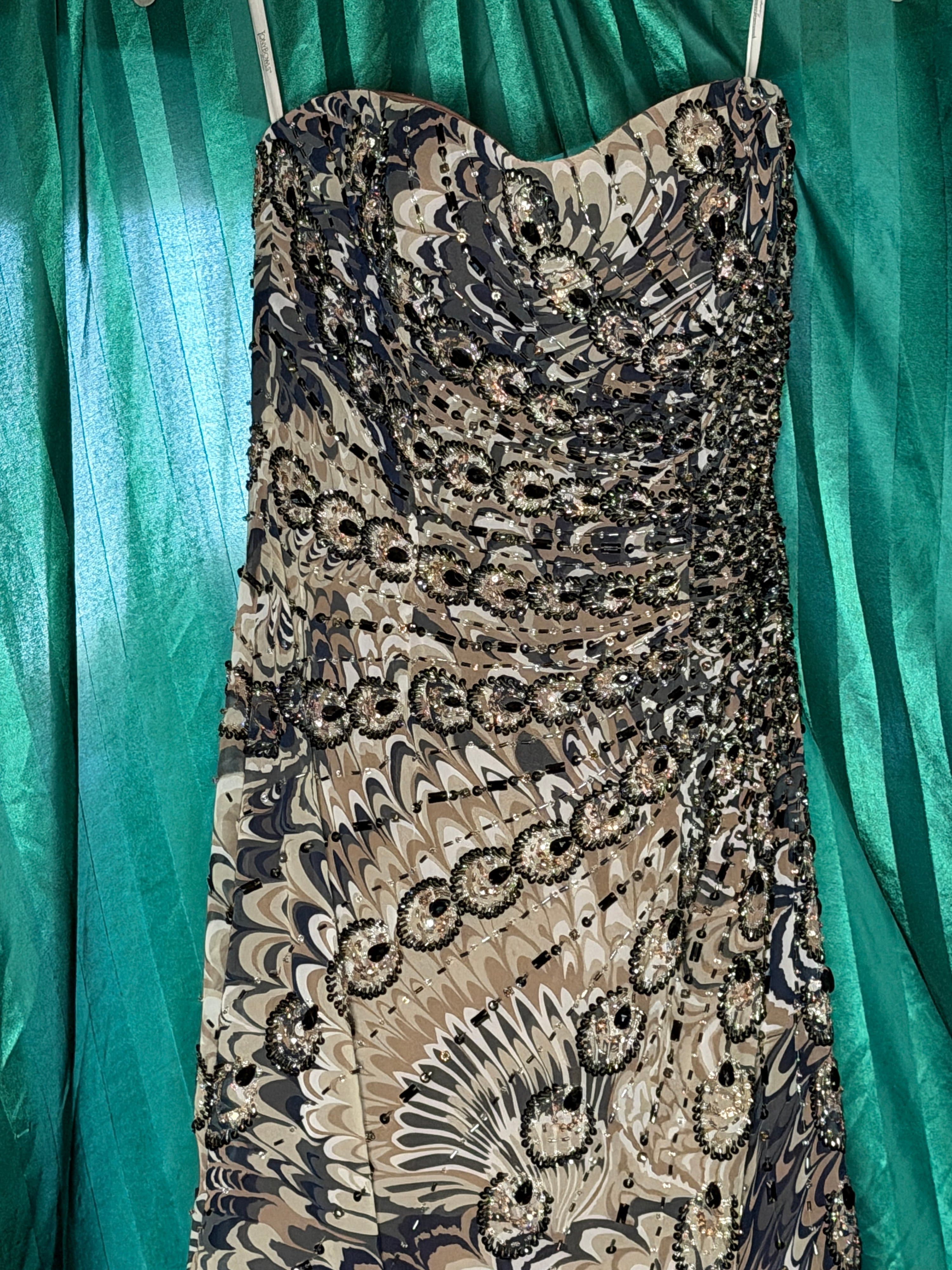 SHOW STOPPING Vintage Tony Bowls Evenings Beaded Gown Size 6 - Thumbnail 10