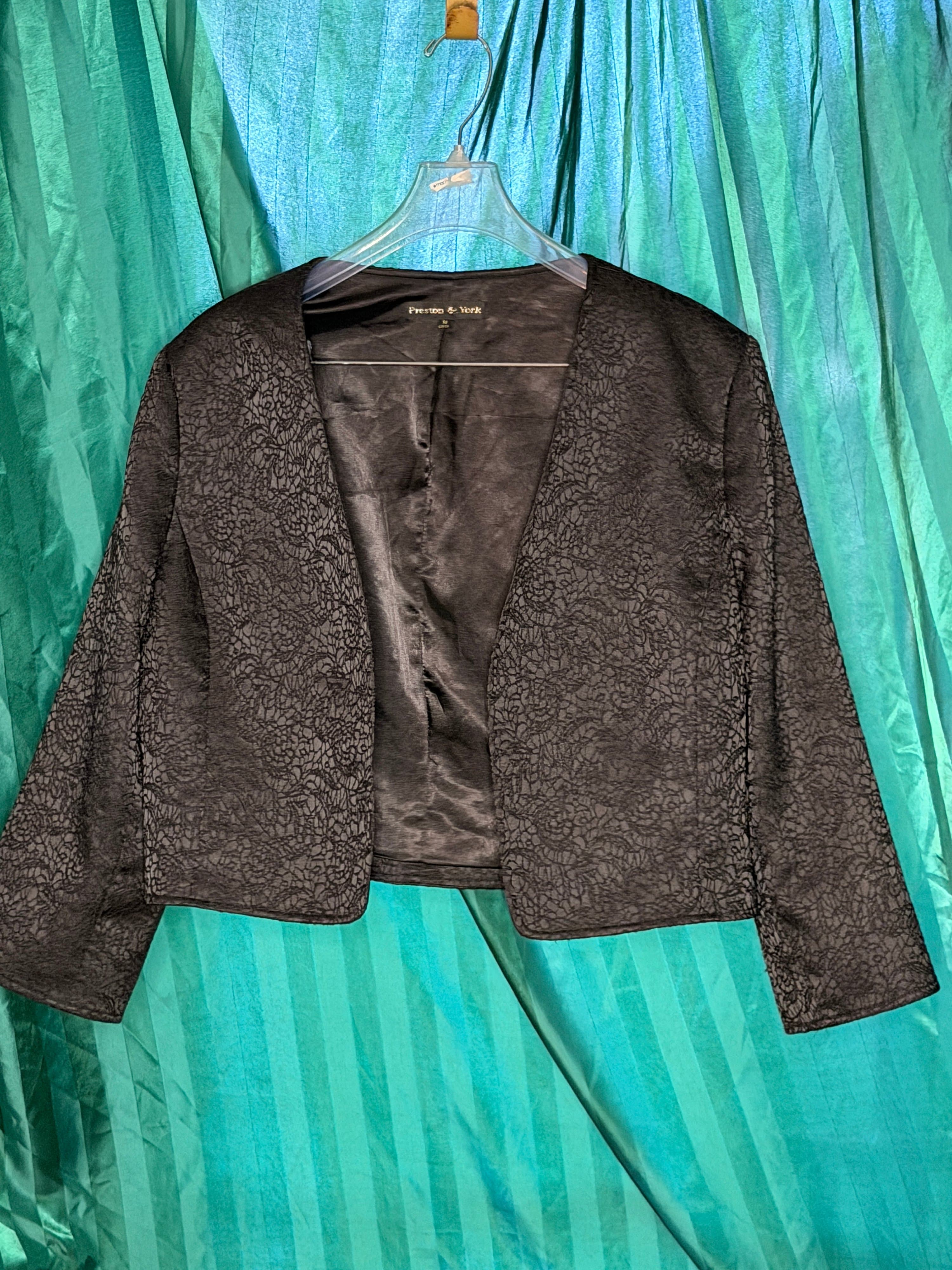 Preston & York Black Floral Blazer Size 14