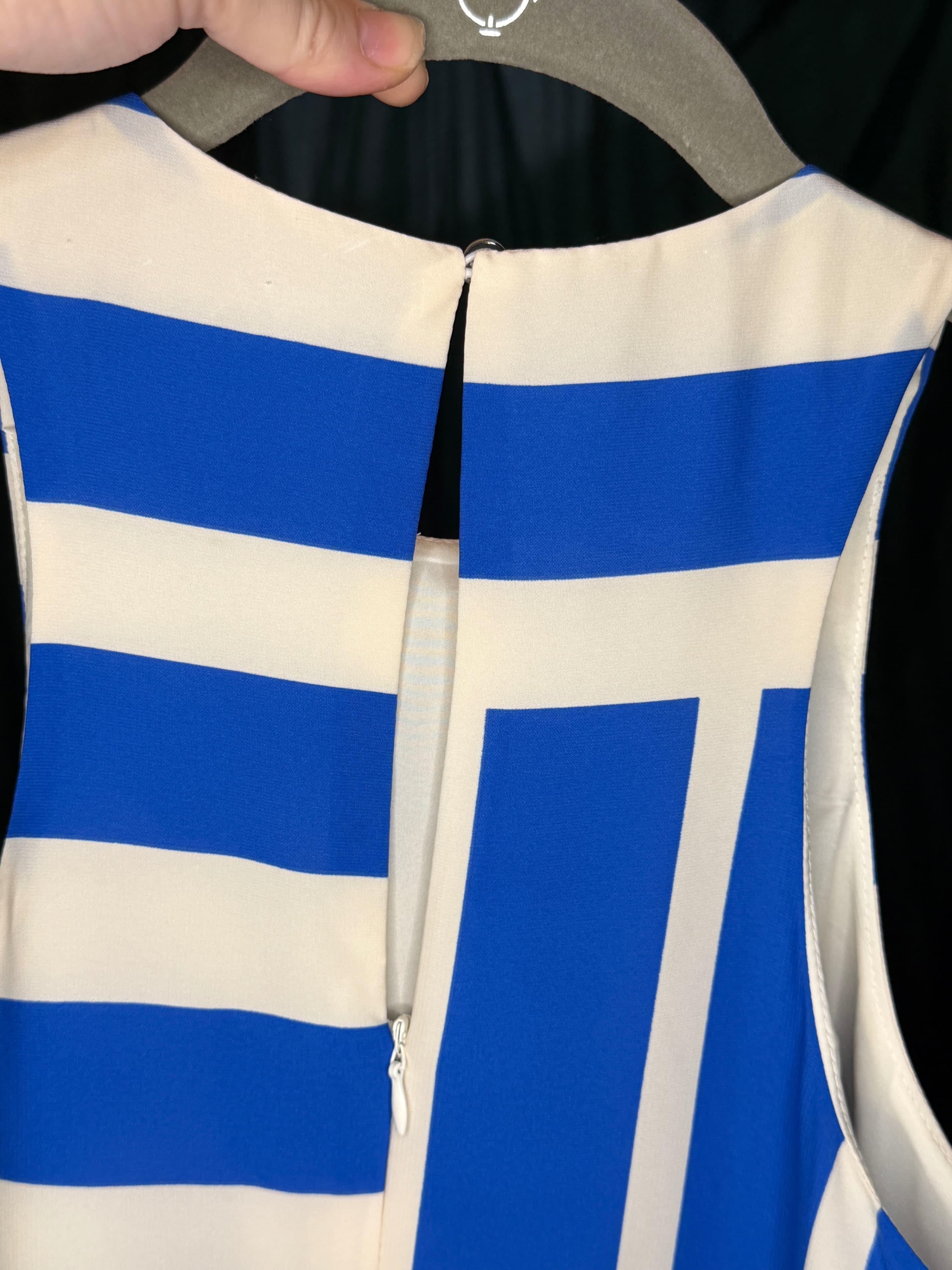 Donna Morgan Blue Striped Maxi Dress (Size 2) - Thumbnail 4