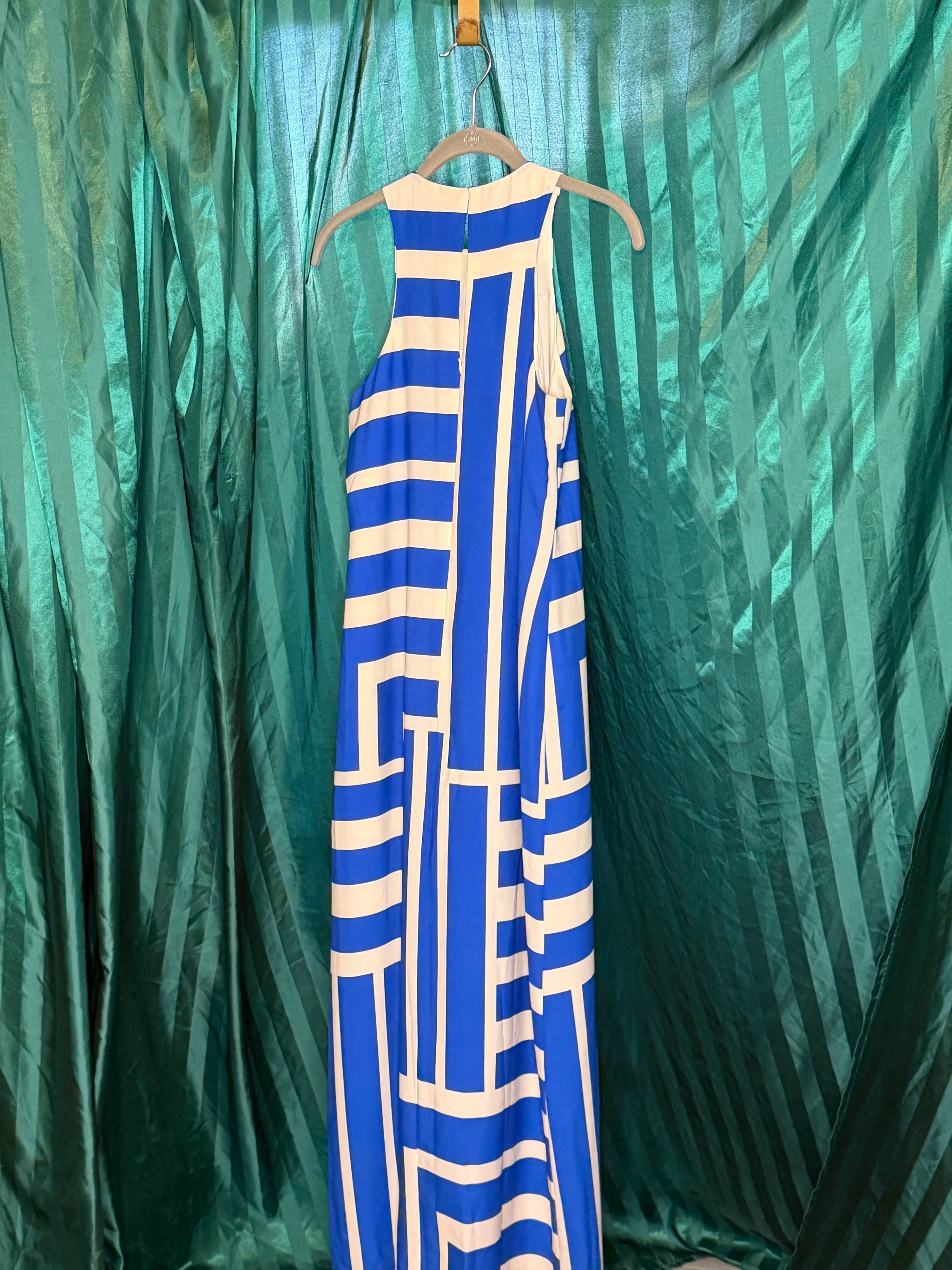 Donna Morgan Blue Striped Maxi Dress (Size 2) - Thumbnail 5