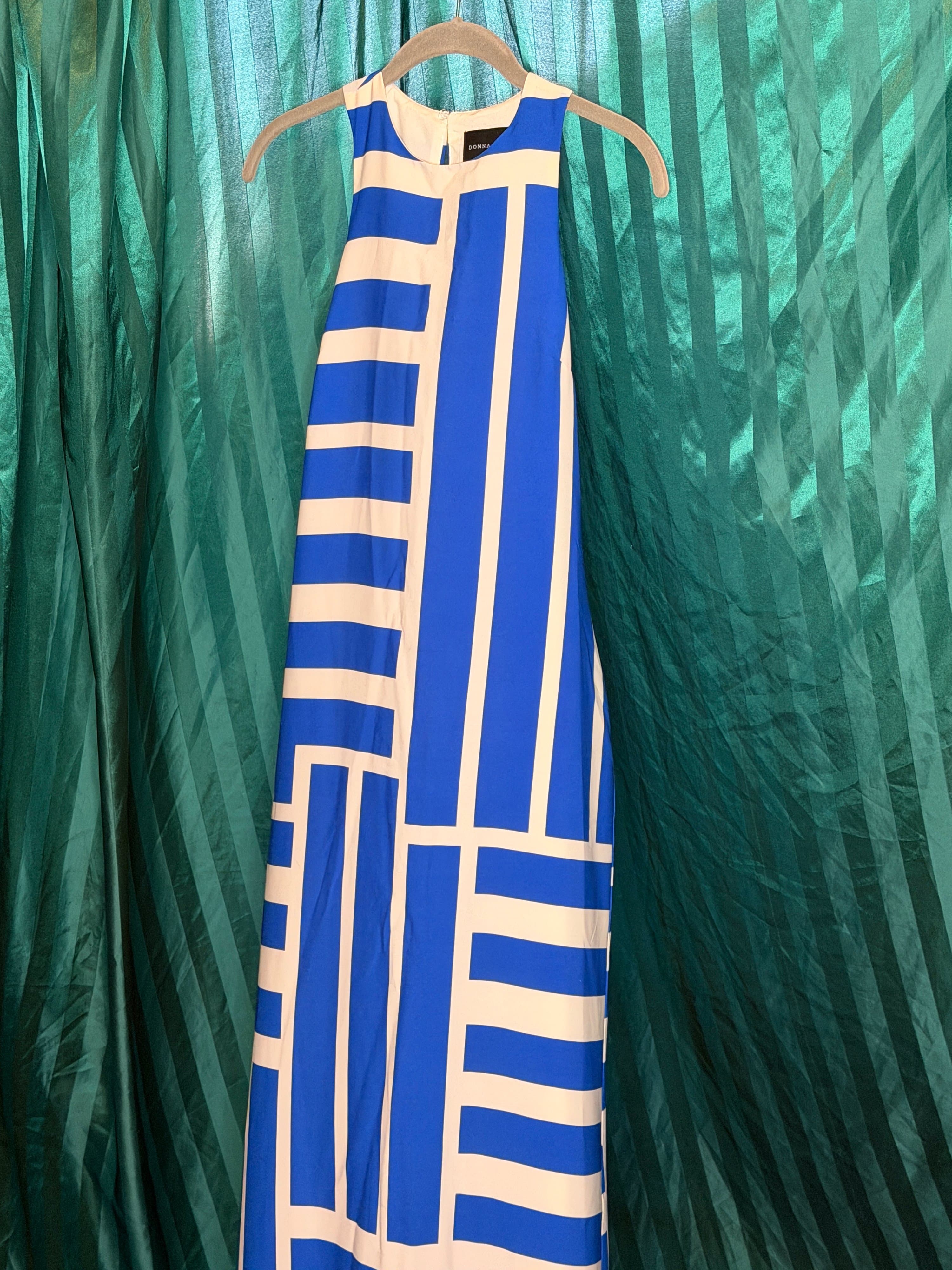 Donna Morgan Blue Striped Maxi Dress (Size 2) - Thumbnail 2
