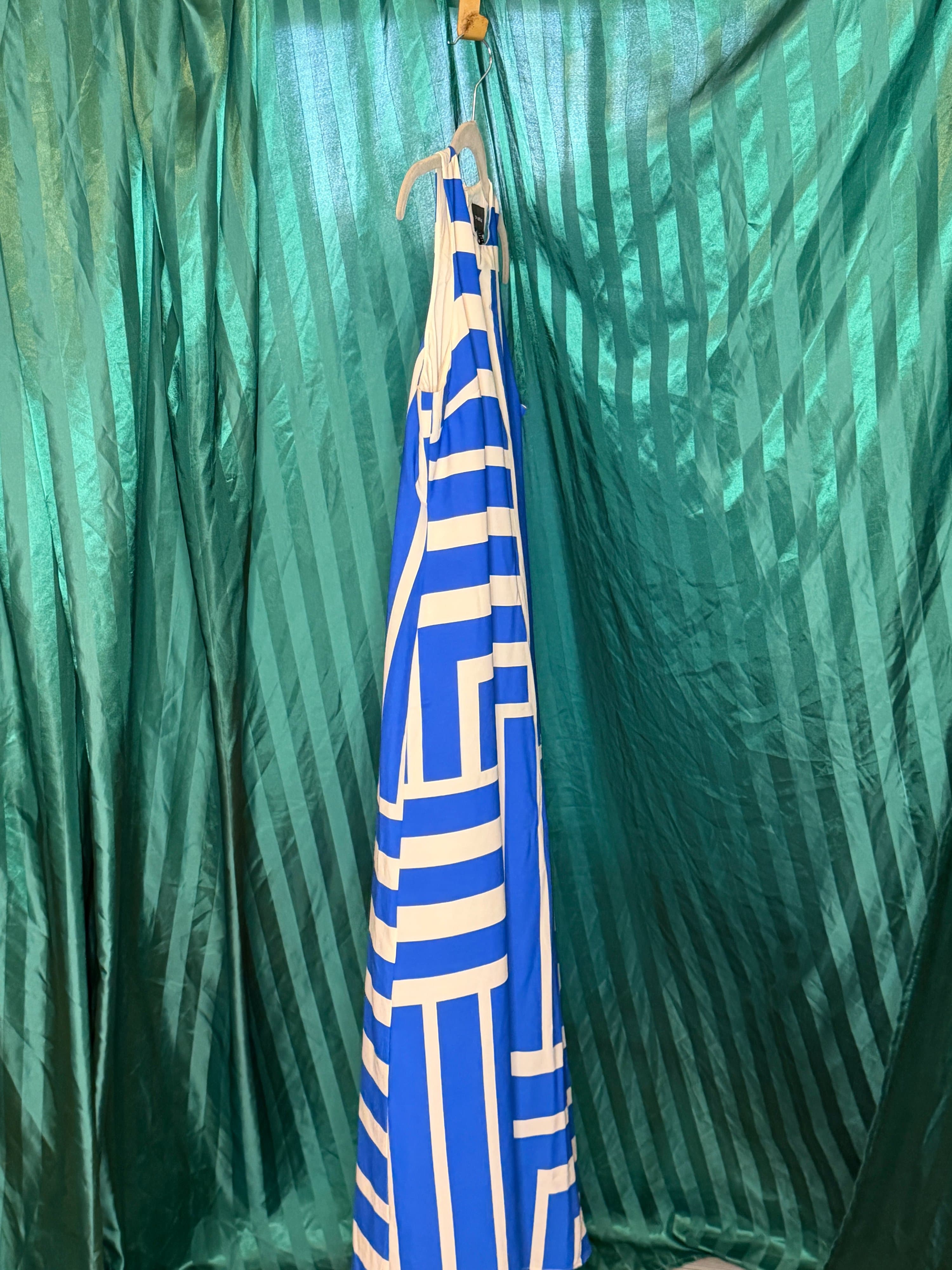Donna Morgan Blue Striped Maxi Dress (Size 2) - Thumbnail 6