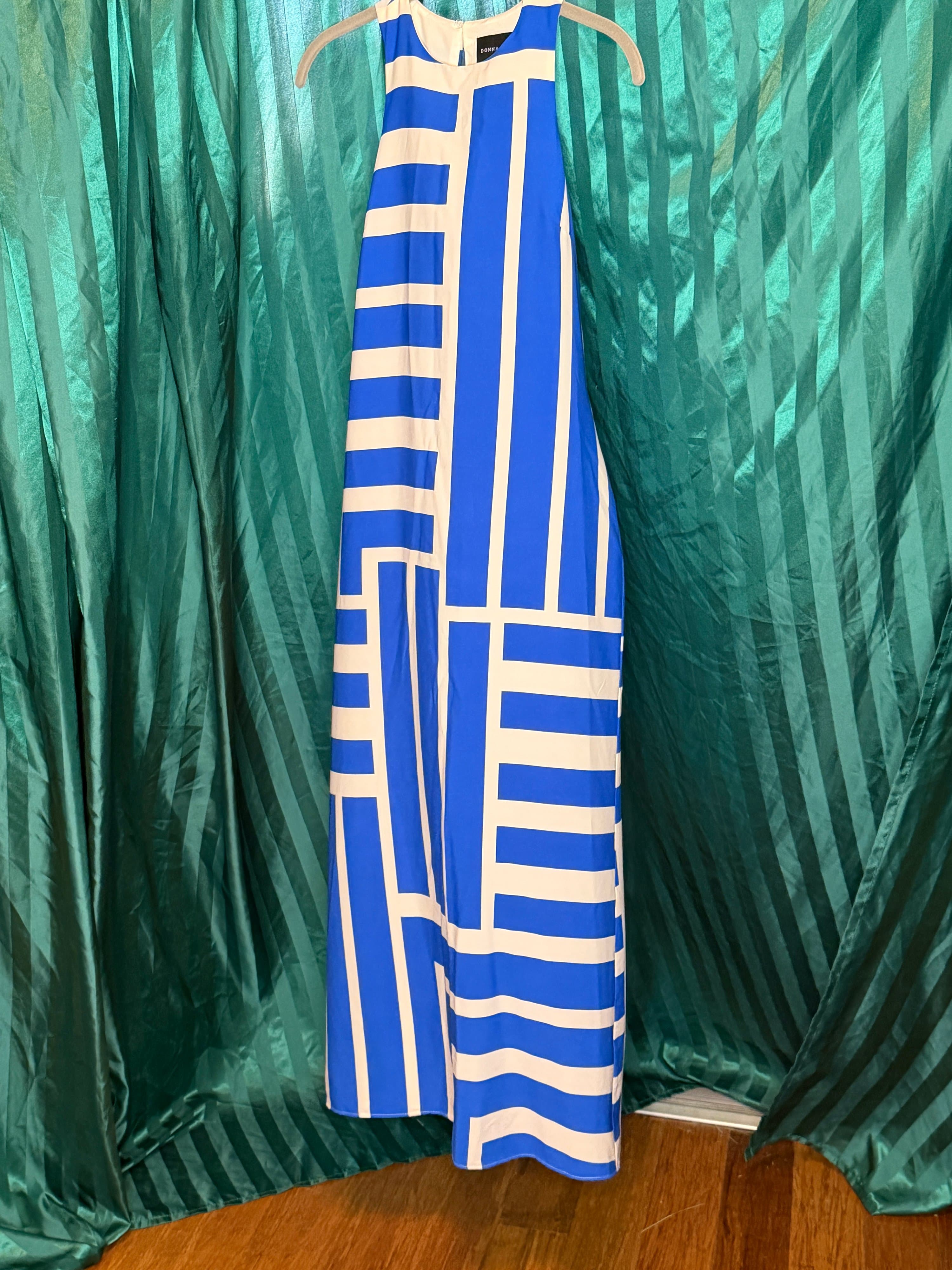 Donna Morgan Blue Striped Maxi Dress (Size 2) - Thumbnail 8