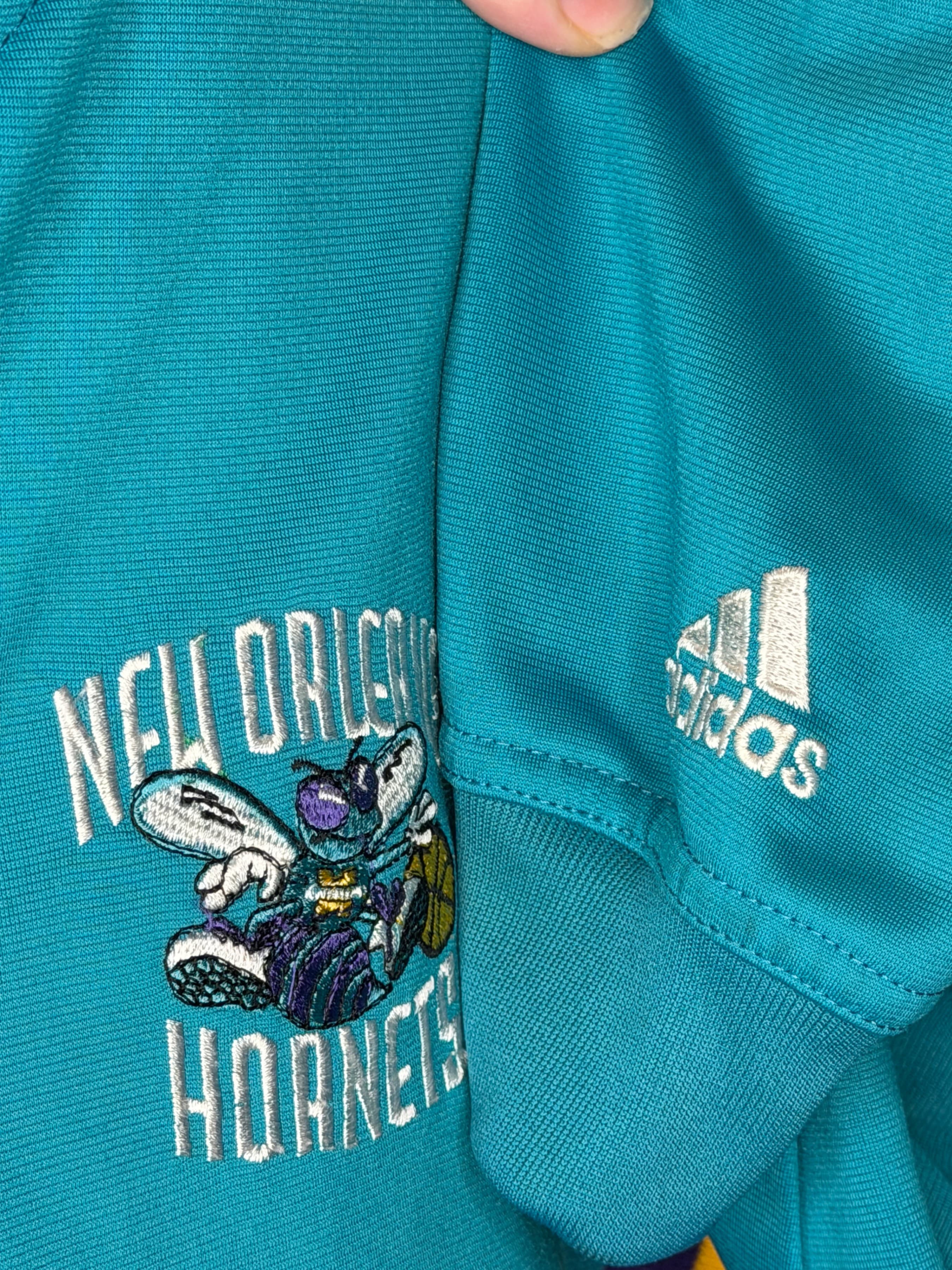 VINTAGE Adidas New Orleans Hornets Hoodie KIDS Large - Thumbnail 5