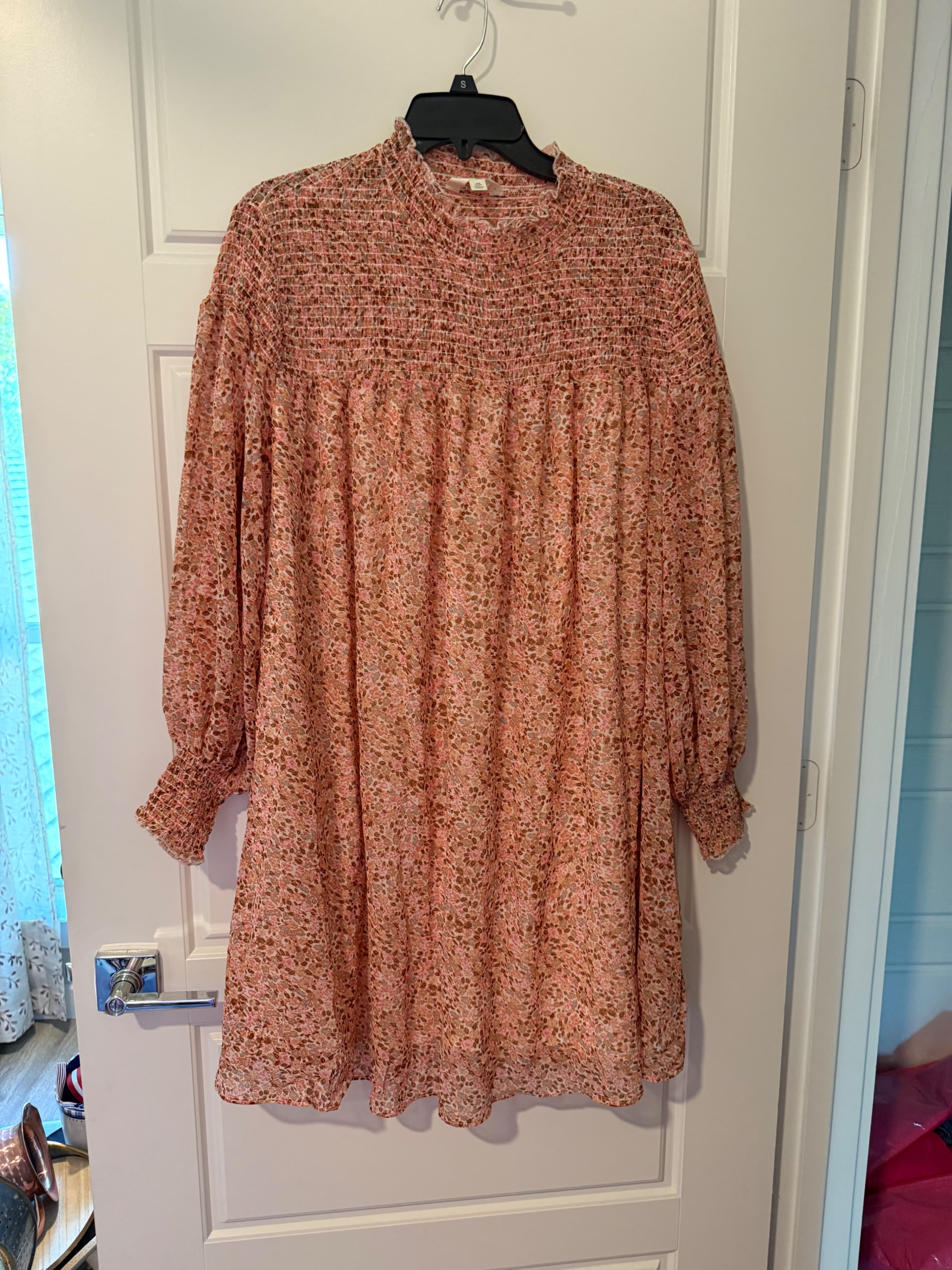 Terra & Sky Floral Smocked Dress 0X