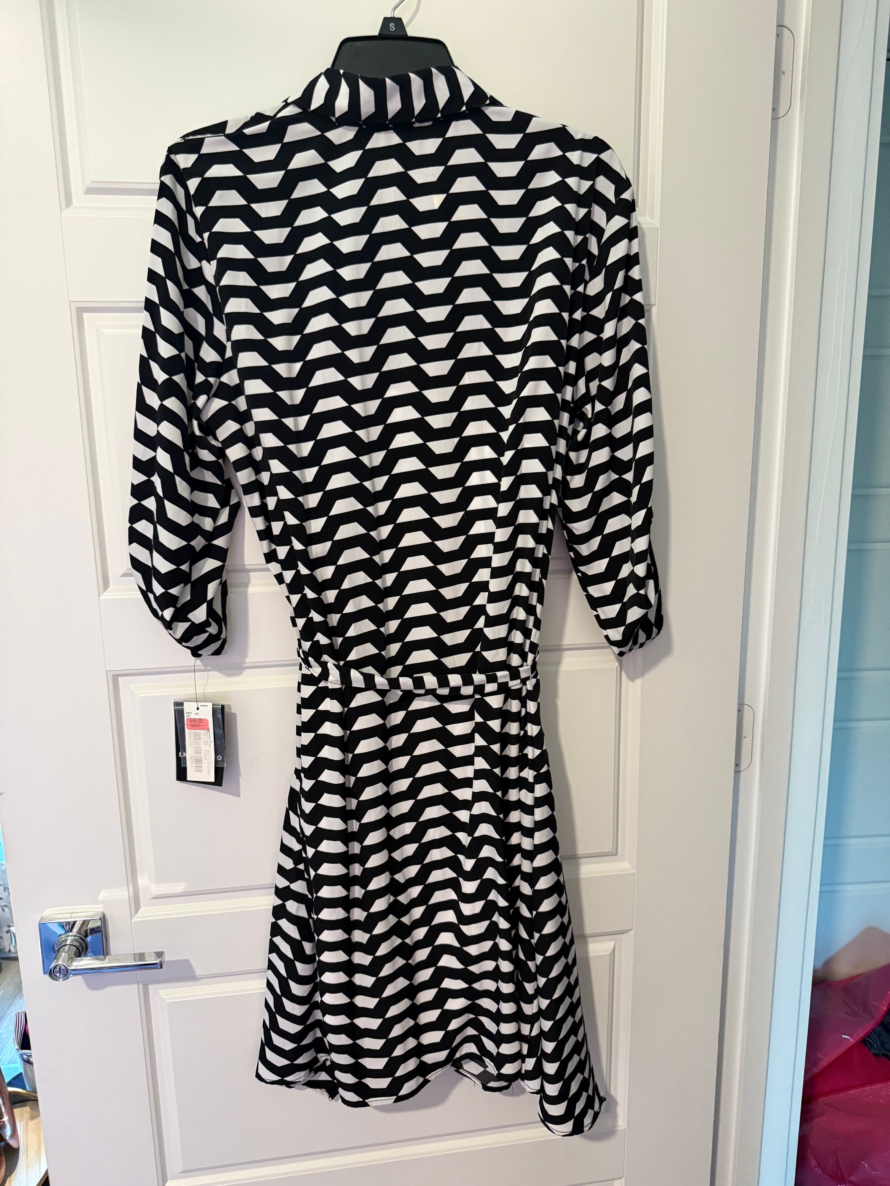 I.N. Studio Black & White Geometric Dress Size 16 - Thumbnail 4