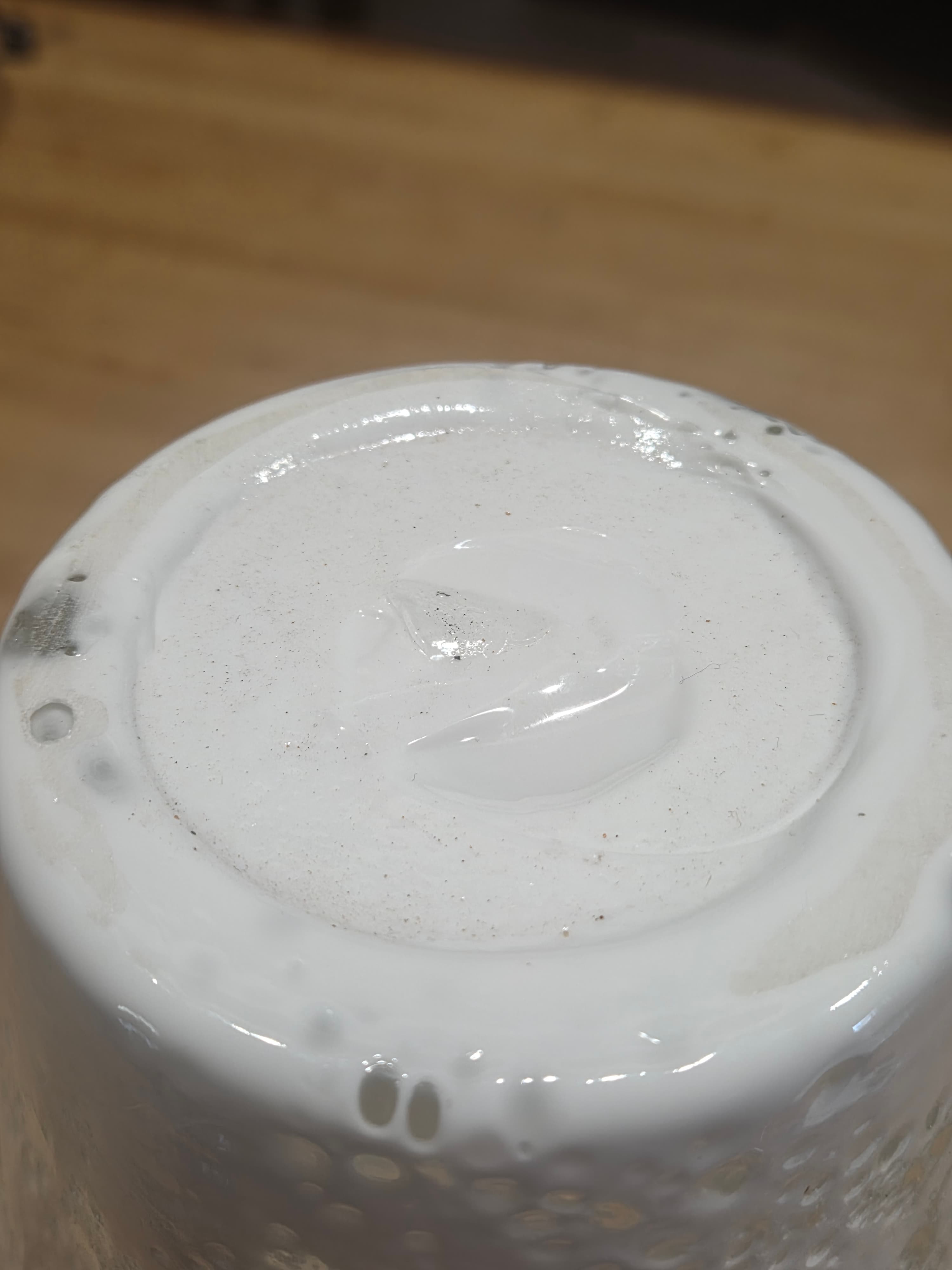 Vintage Hand Blown White Iridescent Opalescent Art Glass Vase - Thumbnail 2