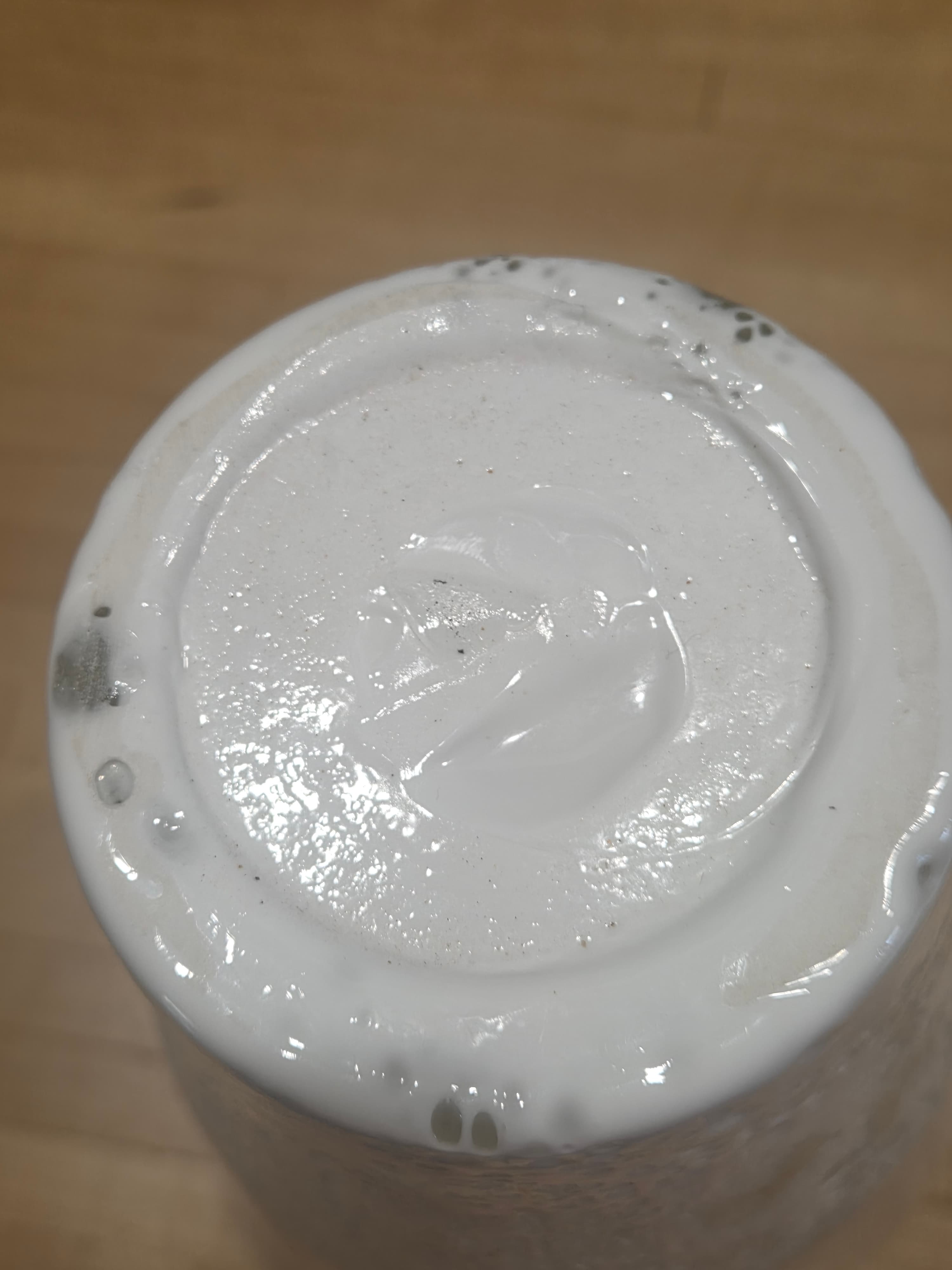 Vintage Hand Blown White Iridescent Opalescent Art Glass Vase - Thumbnail 3