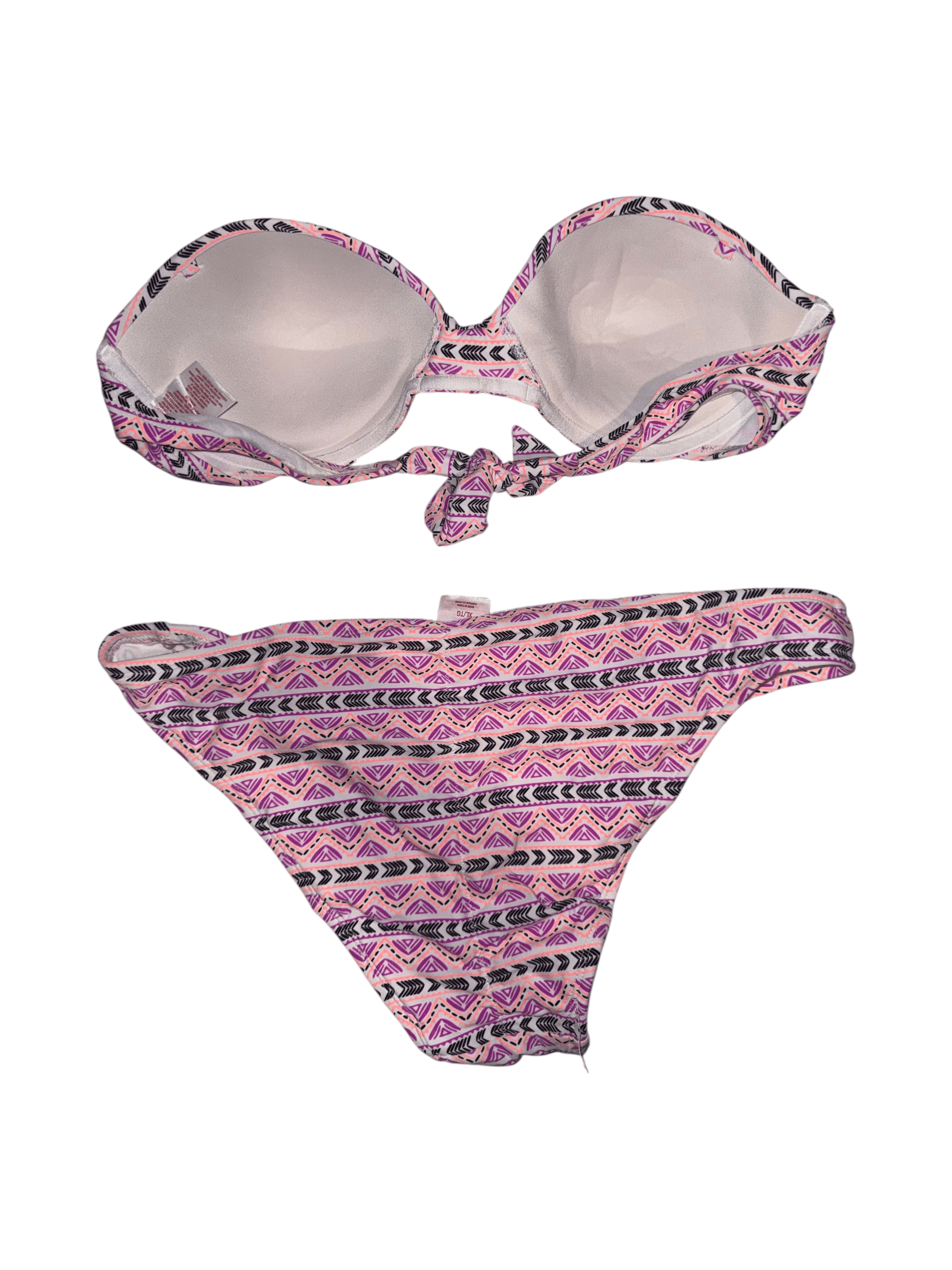Pink Geometric Bikini Set Size xL - Thumbnail 5