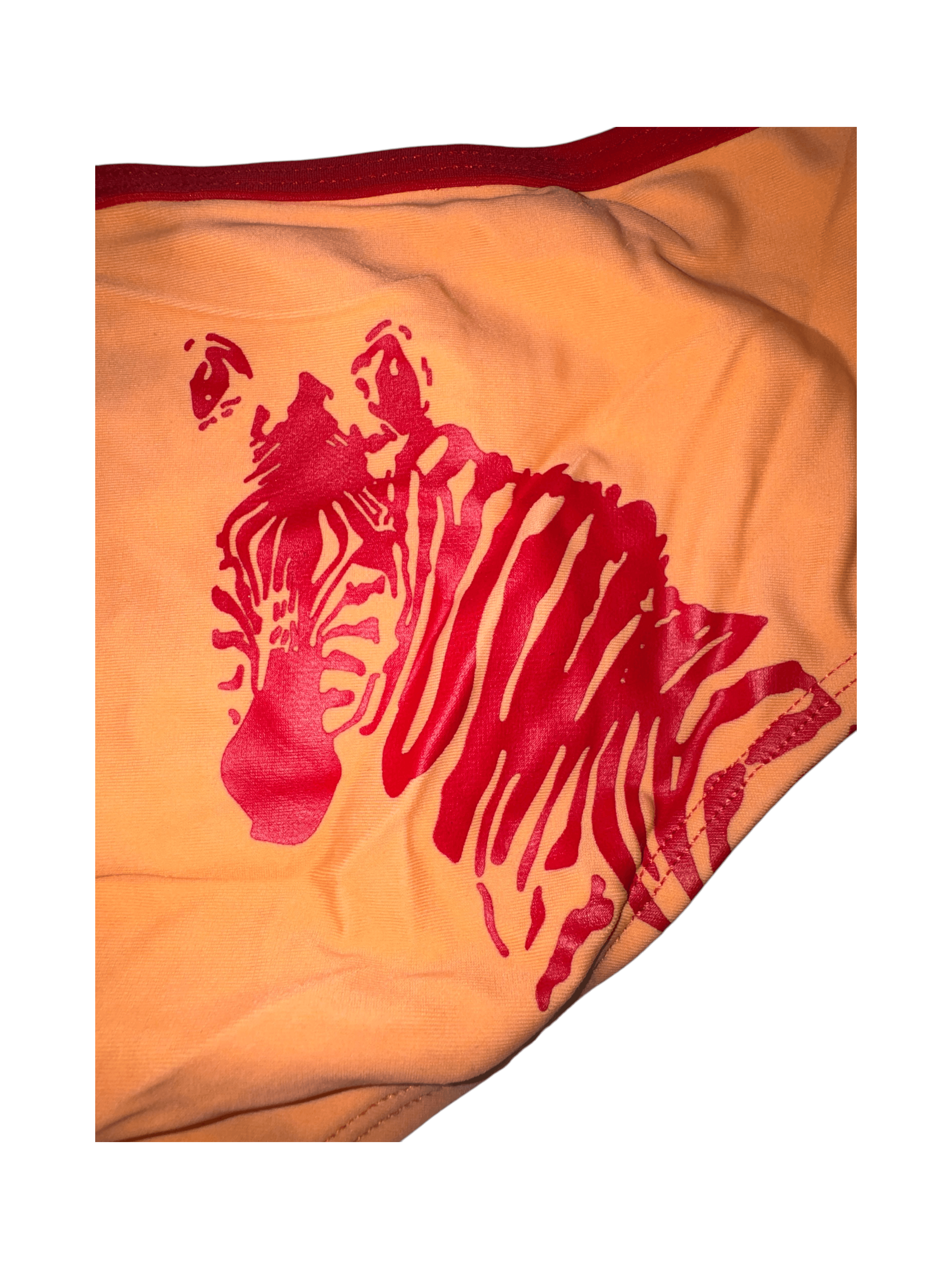 Orange Zebra Print Bikini 3 piece Set Size M - Thumbnail 2