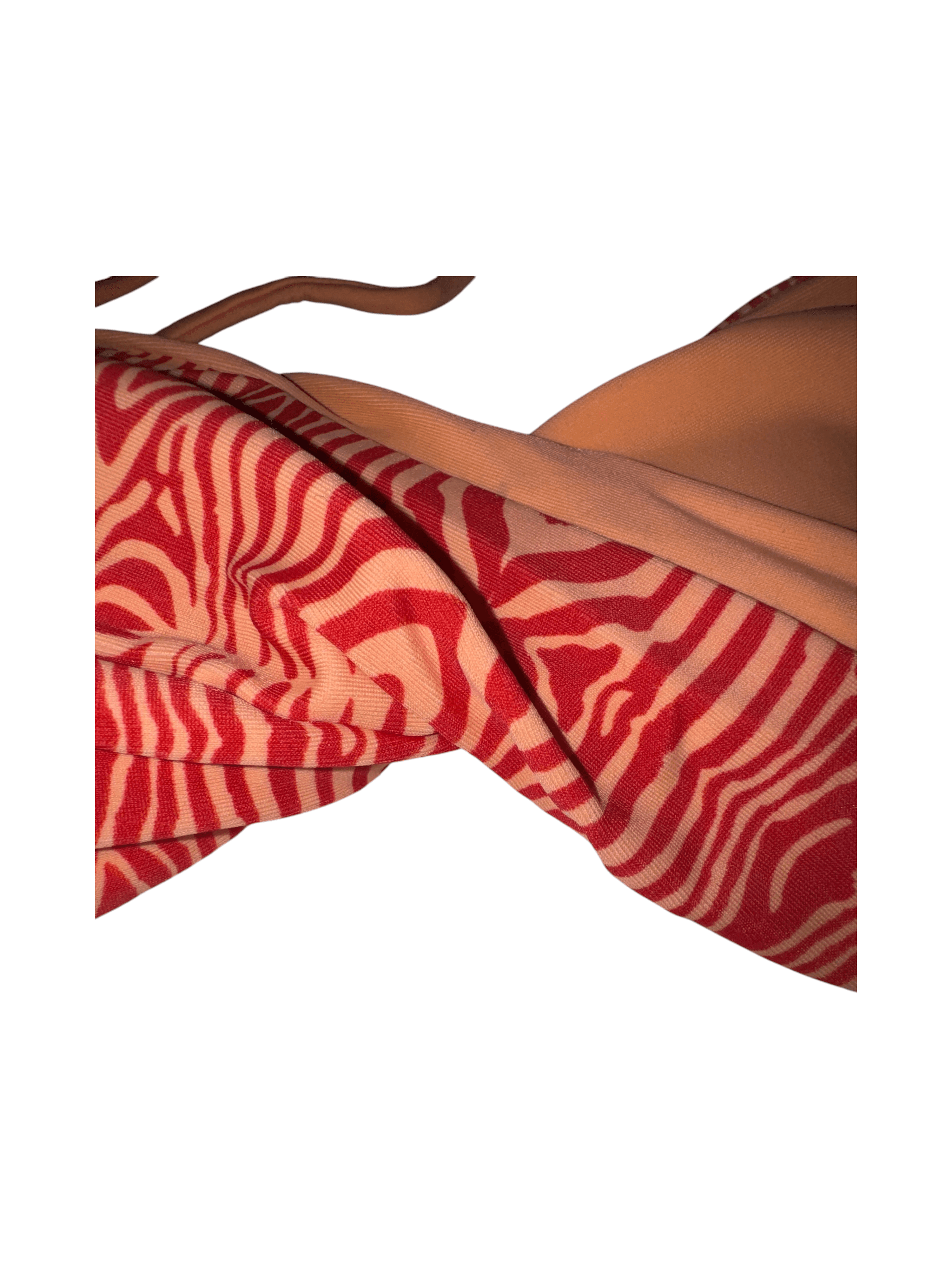 Orange Zebra Print Bikini 3 piece Set Size M - Thumbnail 4