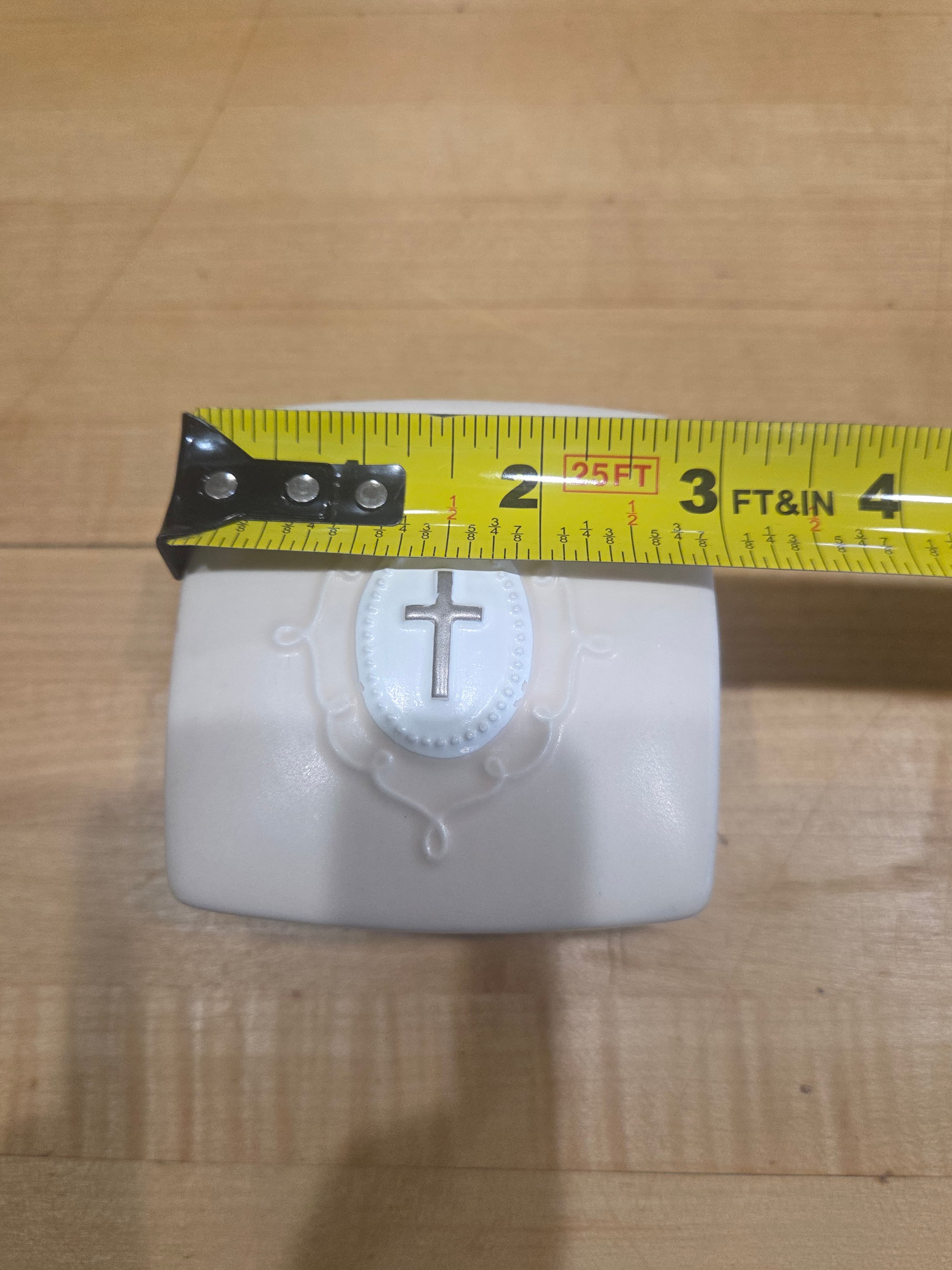 Vintage Hallmark Porcelain Rosary Box Christian Cross Trinket Dish - Thumbnail 5