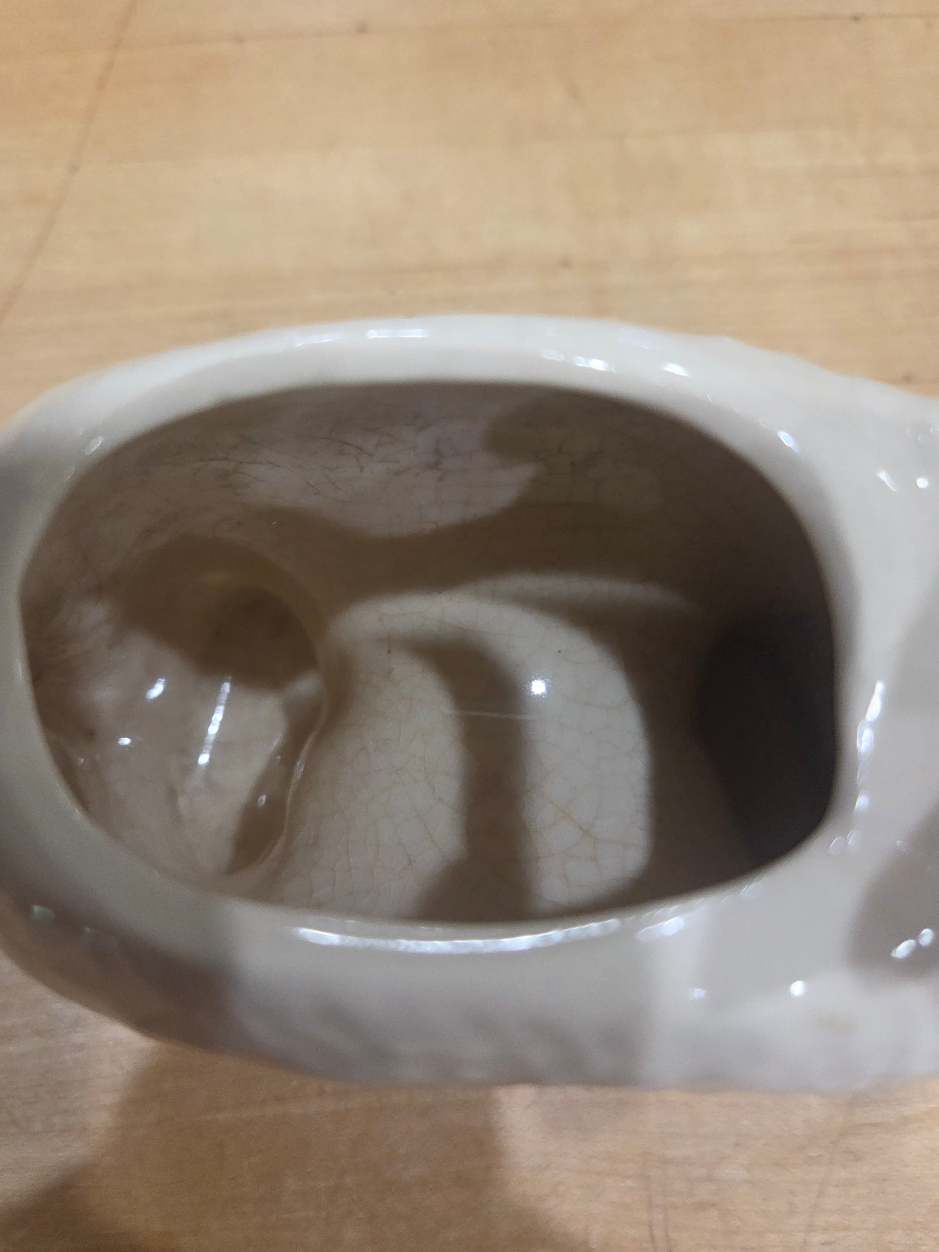 Vintage 1940s Hull Pottery White Lamb Planter USA 965 Nursery Decor - Thumbnail 7