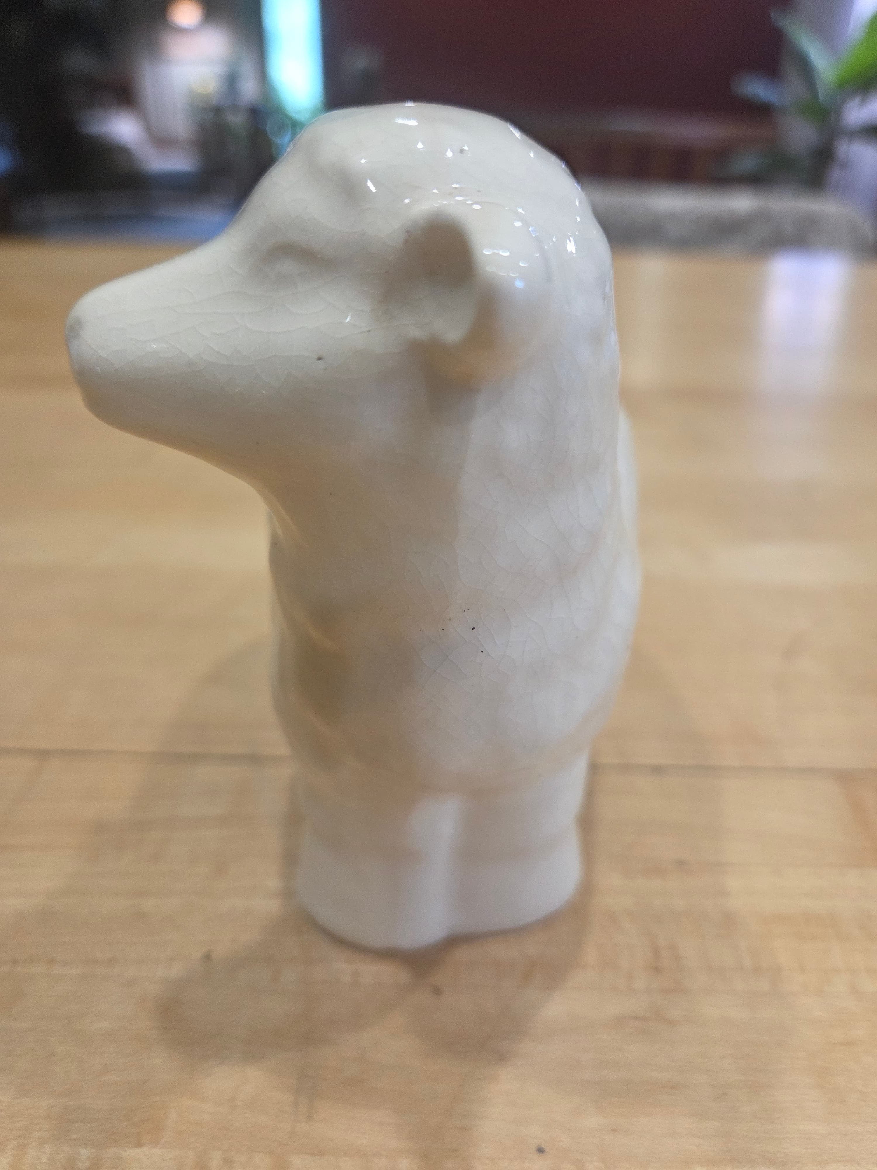 Vintage 1940s Hull Pottery White Lamb Planter USA 965 Nursery Decor - Thumbnail 8