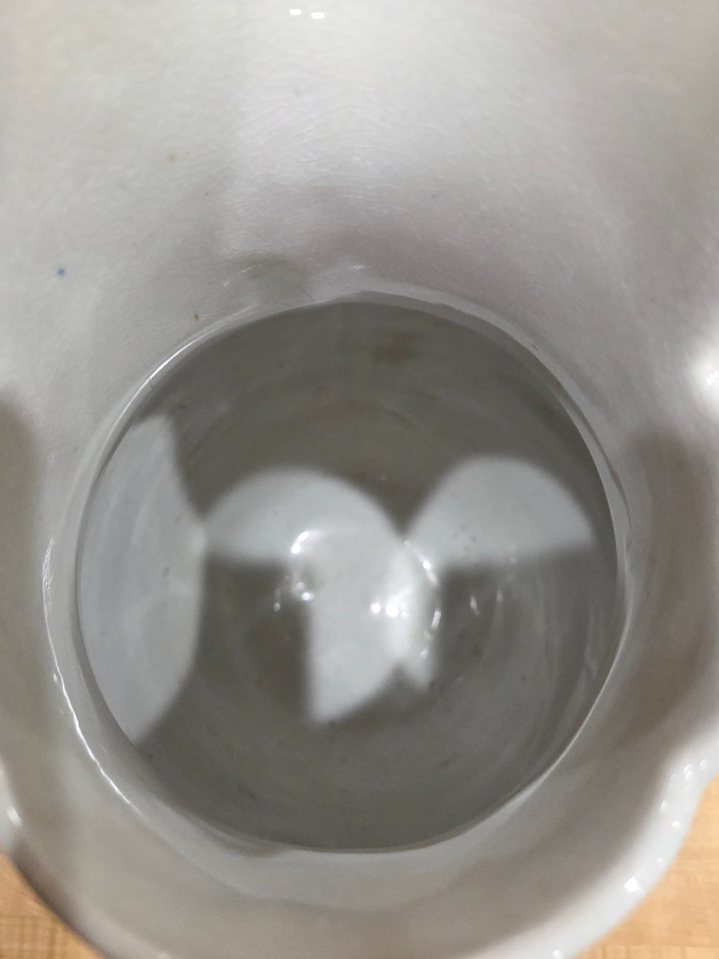 Vintage Red Cliff White Ironstone Pitcher Scalloped Rim - Thumbnail 2