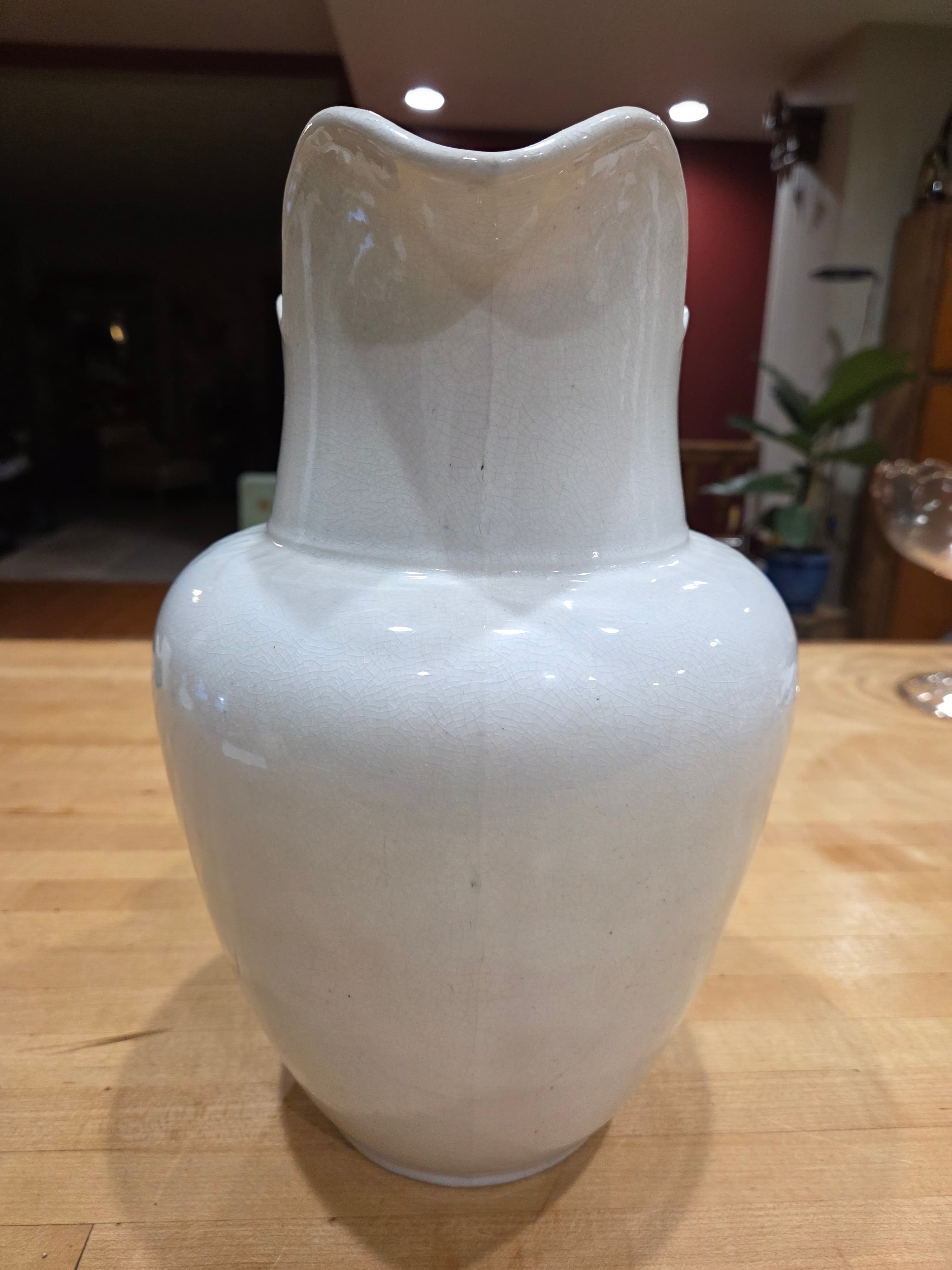 Vintage Red Cliff White Ironstone Pitcher Scalloped Rim - Thumbnail 6