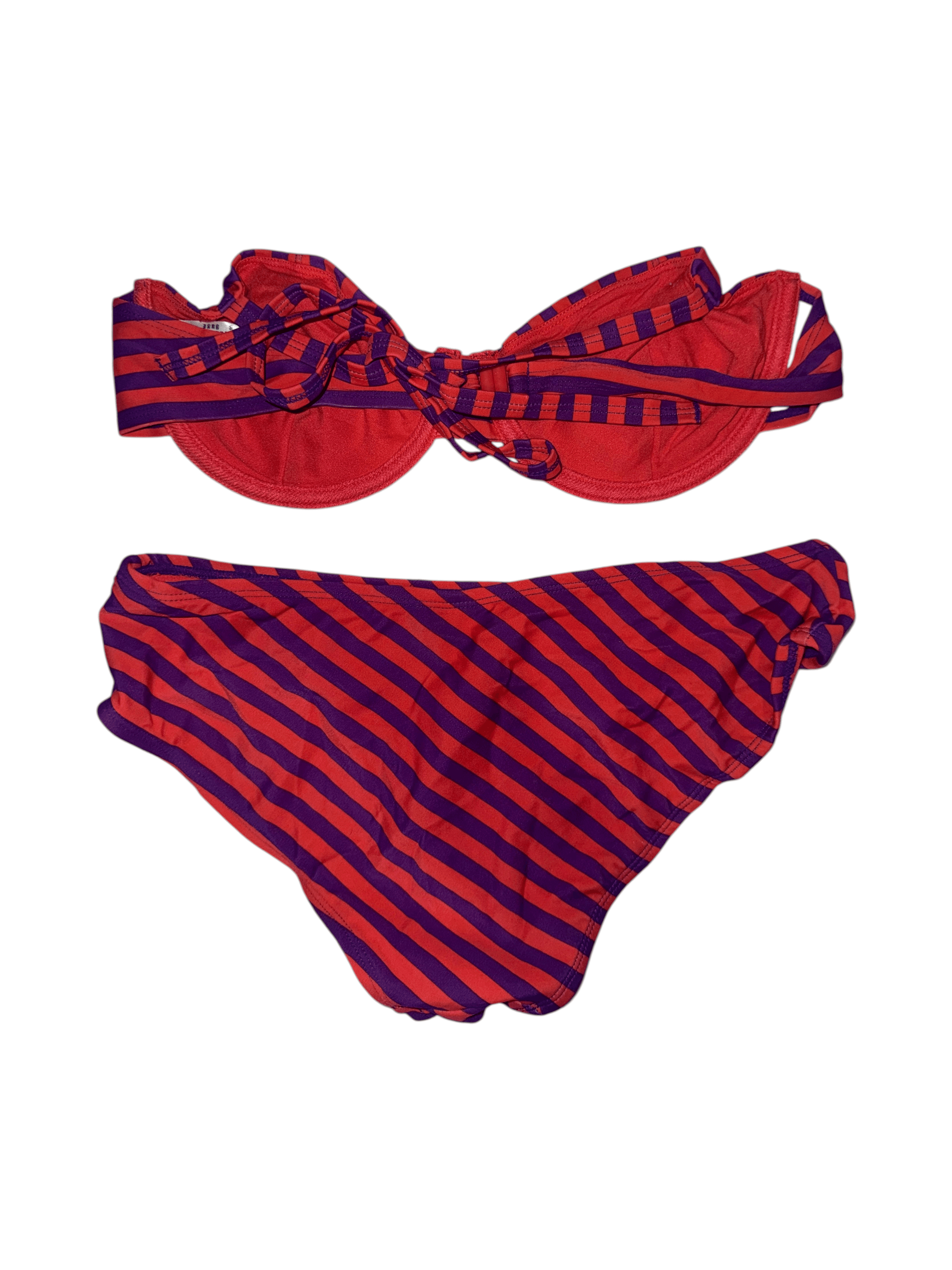 Striped Bikini Set Size 36 Red Purple - Thumbnail 6