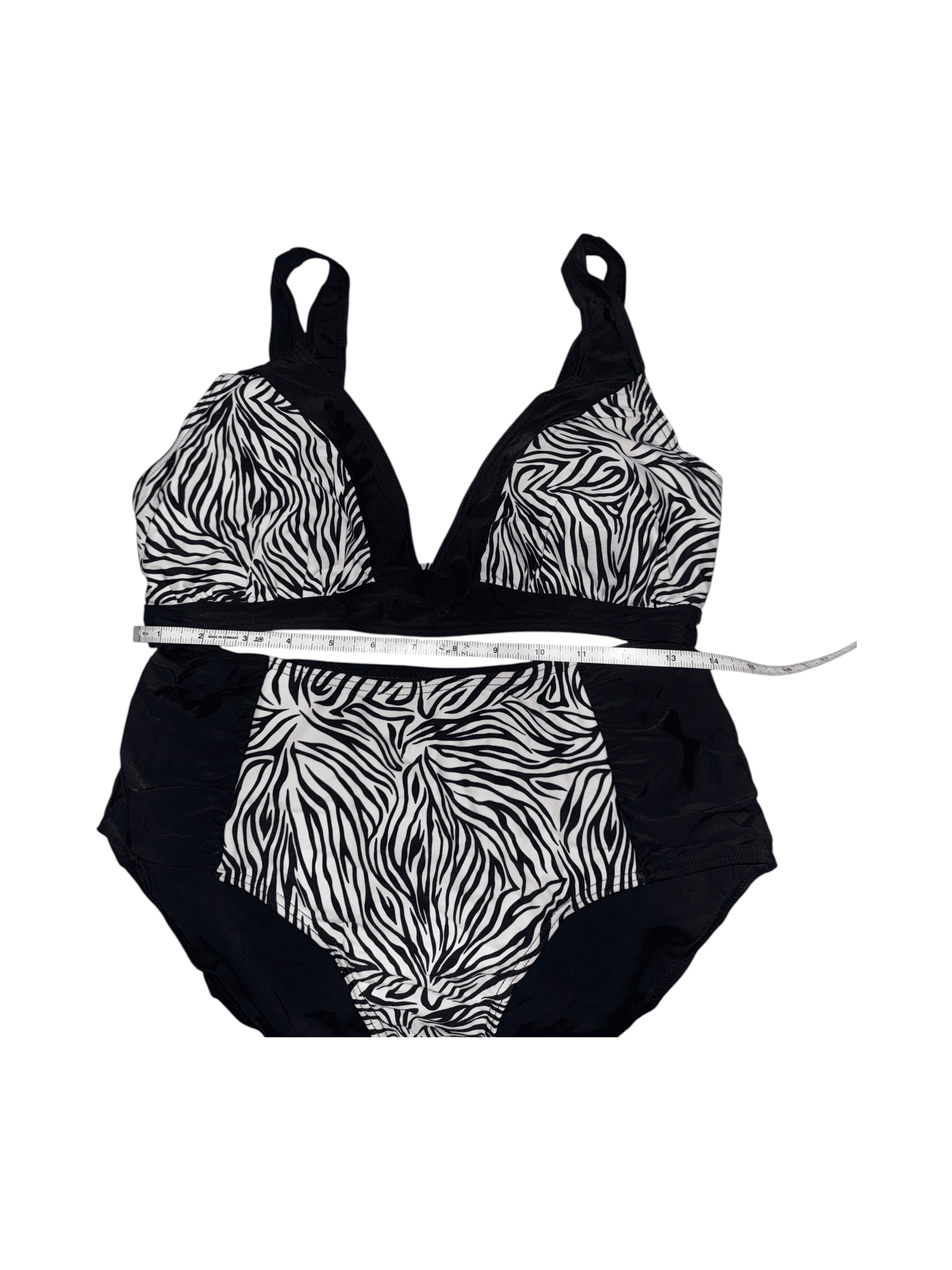 Zebra Print Bikini Top with Padded Cups Large - Thumbnail 12