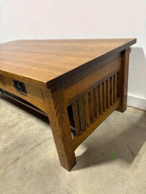 Bentwood Mission Style Coffee Table with 3 Drawers - Thumbnail 3