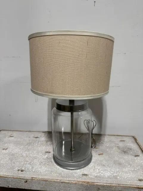 Fillable Glass Table Lamps with Linen Shade