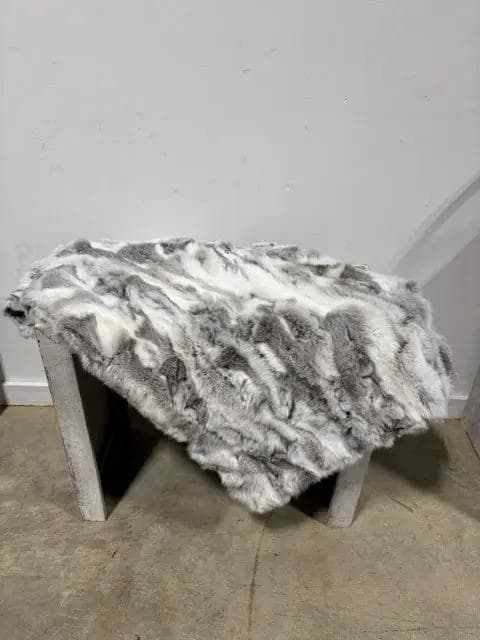 Daymisfurry Rabbit Fur Throw Blanket