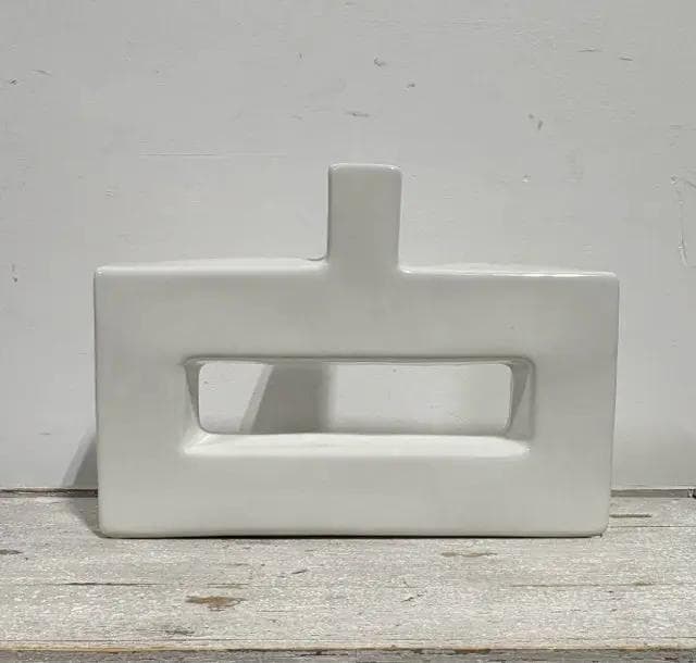 Z Gallerie Rectangular White Ceramic Vase