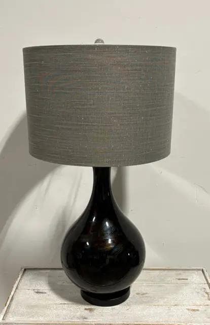 Black Base With Gray Shade Table Lamp