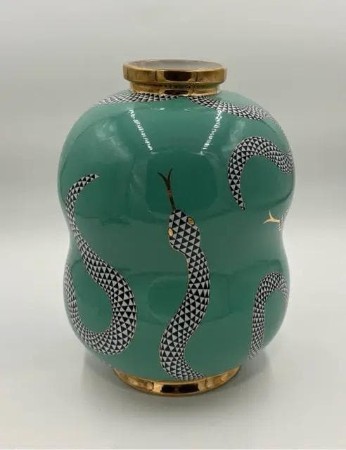 Jonathan Adler Eden Cinched Vase With Snake Detail