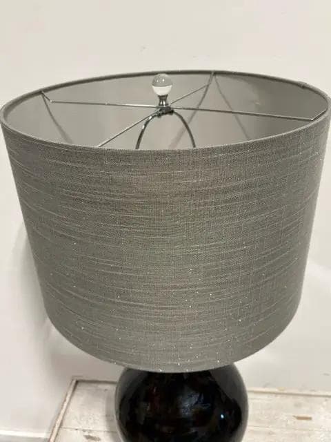 Black Base With Gray Shade Table Lamp - Thumbnail 2