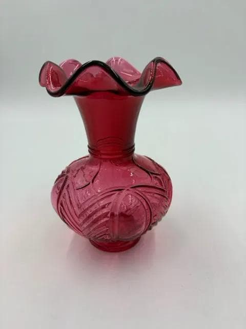 Fenton Cranberry Glass Vase