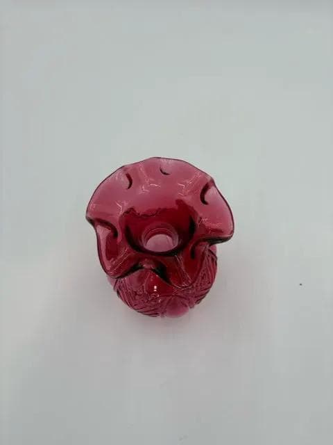 Fenton Cranberry Glass Vase - Thumbnail 2