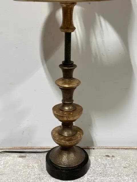 Uttermost Gold Distressed Base Table Lamp with Tan Shade - Thumbnail 3