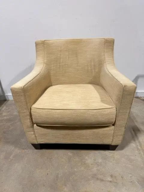 Beige Sloped Arm Living Room Chair