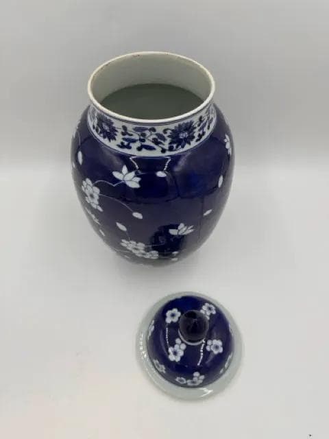 Ballard Designs Blue And White Chinoiserie Style Jar With Lid - Thumbnail 2