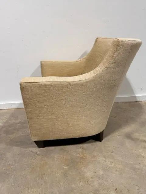 Beige Sloped Arm Living Room Chair with Ottoman - Thumbnail 5