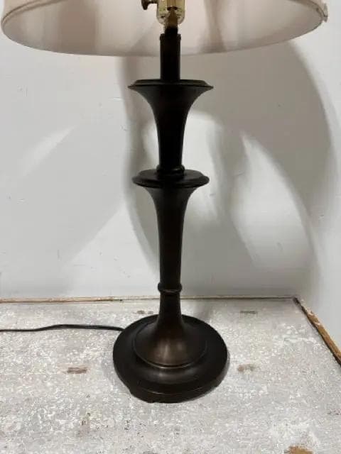 Uttermost Brazonia Bronze Base Table Lamp with Off White Shade - Thumbnail 3