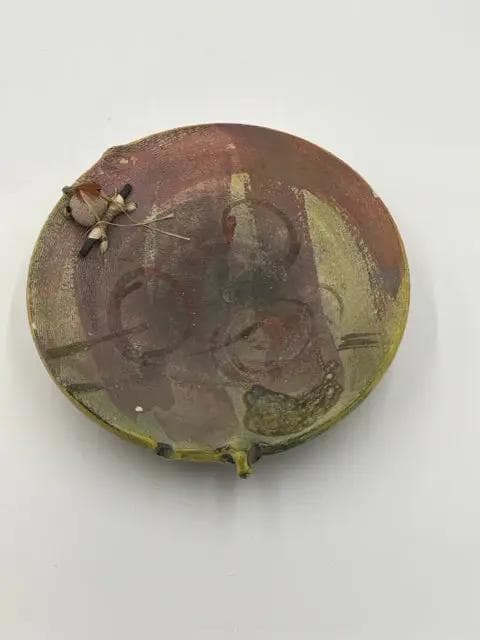 Raku Ceramic Bowl On Stand By Brian Somers